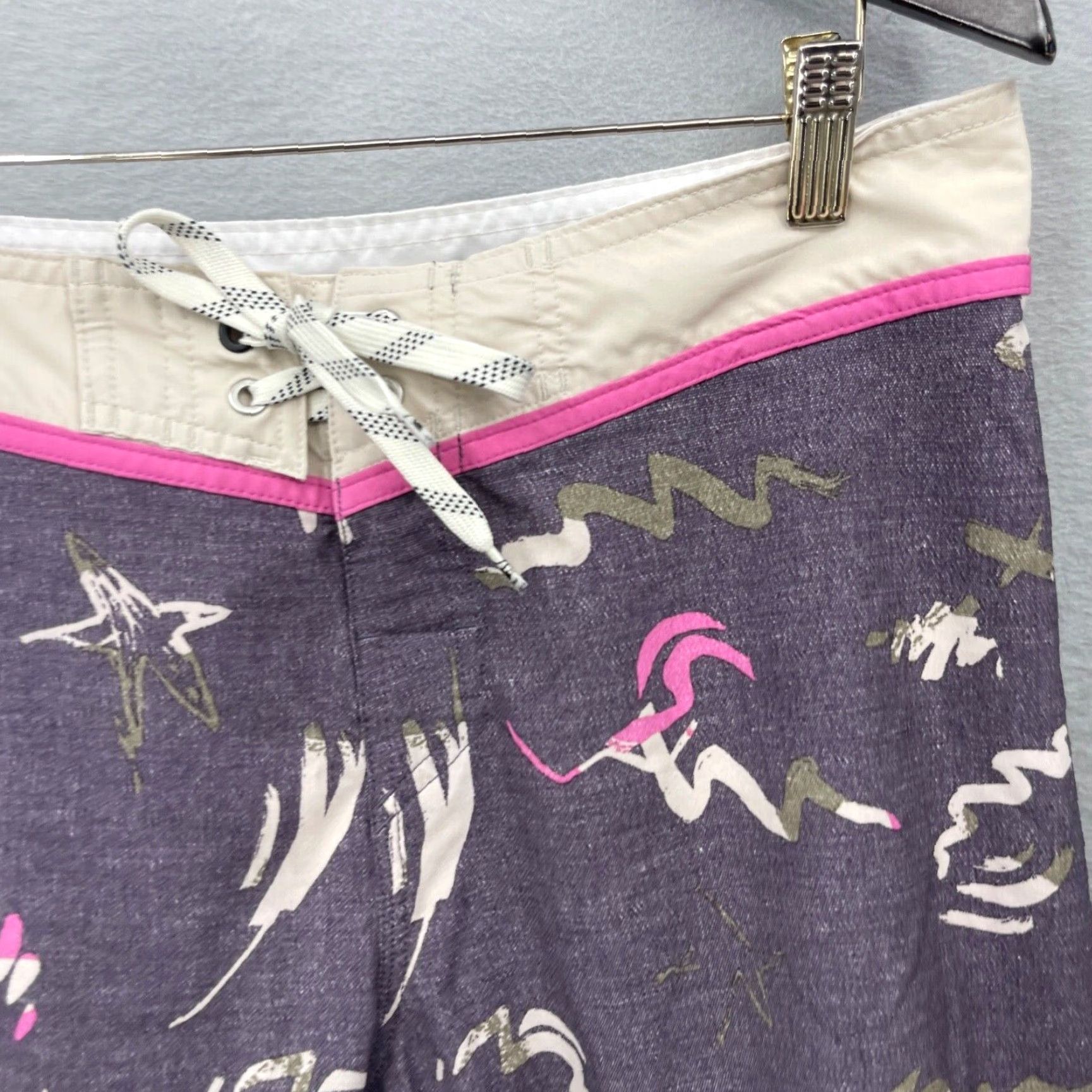 Quiksilver Quicksilver Board Shorts Mens Small Dry Flight Swim Trunks Unlined Preppy Surf Gray Polyester Blended Fabric with Drawstring Pockets Mens Size US 29 - 3 Thumbnail