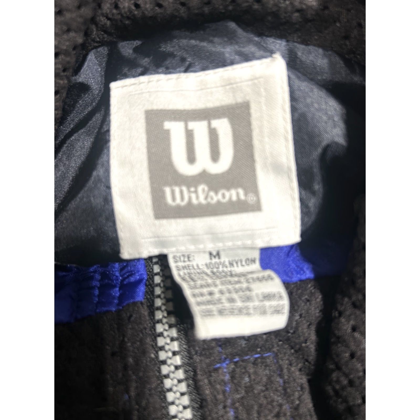 Wilson VINTAGE Wilson Windbreaker Jacket Women M Blue Sleeve Stripe Lightweight Polo Sports 80s 90s Outdoor Unisex Adults ZIP Size M / US 6-8 / IT 42-44 - 4 Thumbnail