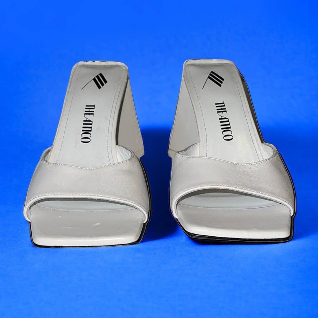 The Attico NEW Attico Devon White Open Toe Mules Size 38 Sandals Heels Size US 7.5 / IT 37.5 - 4 Thumbnail