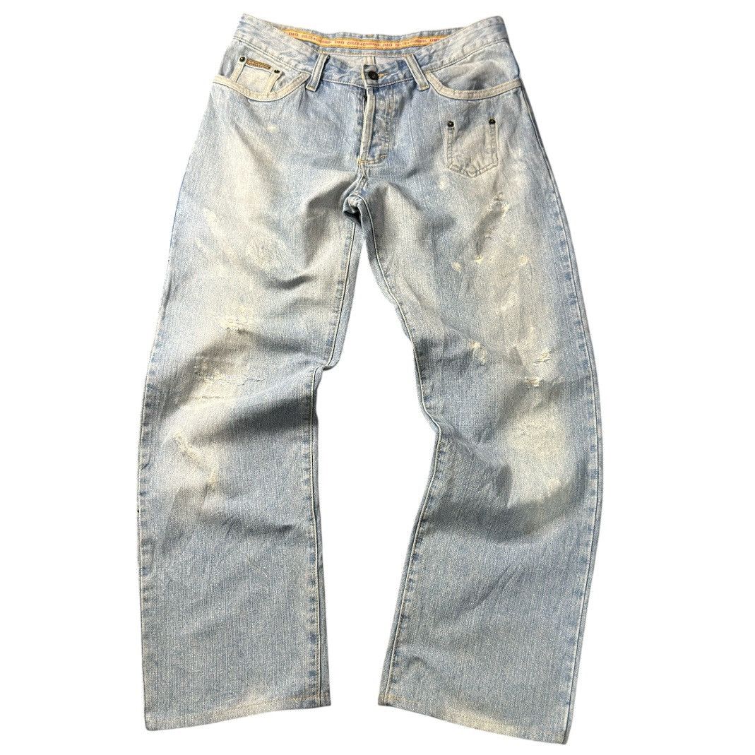 Dolce & Gabbana Vintage Rare 90s Blue Faded Distressed Denim Size US 34 / EU 50 - 2 Thumbnail