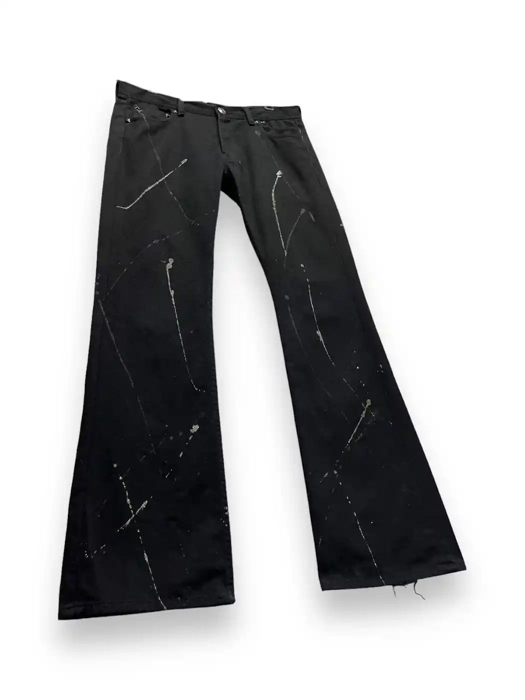 Japanese Brand FLARE🔥SORRIDERE Glitter Splash Union Jack Punk Gothic Denim Size US 31 - 5 Thumbnail