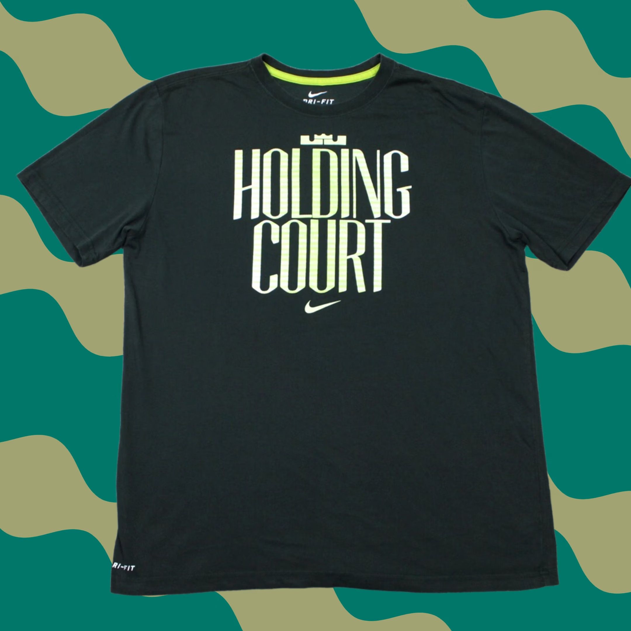 Nike Nike LeBron James Shirt Mens XL Green Dri-Fit Cotton/Poly Short Sleeve Logo" Size US XL / EU 56 / 4 - 1 Thumbnail