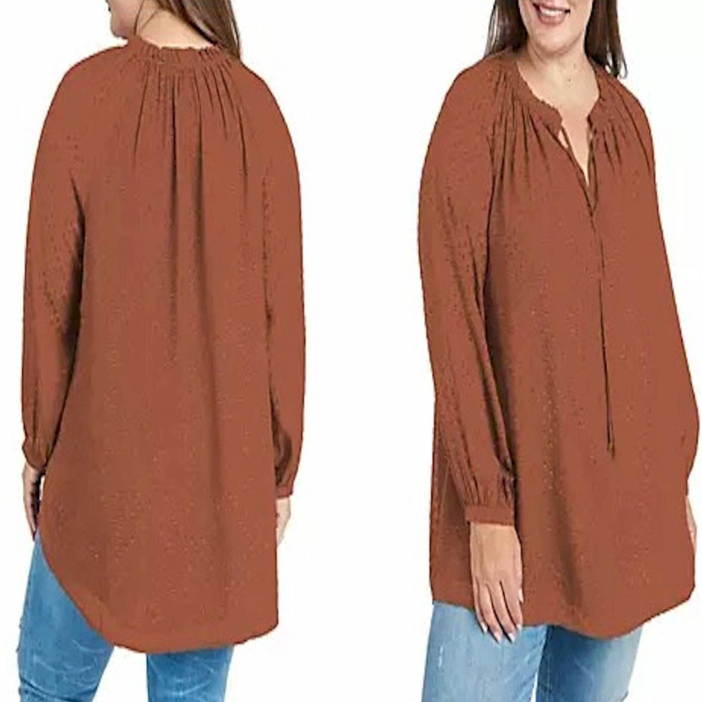 Other DR2 BY DANIEL RAINN Plus Size 2X Swiss Dot Tie Neck Blouse Size XXL / US 16-18 / IT 52-54 - 2 Thumbnail