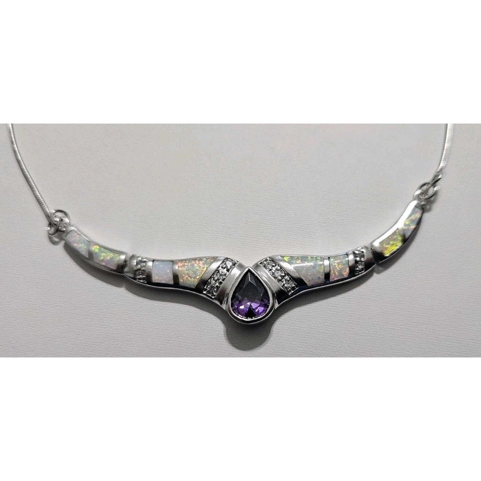 Other Silver Rat Tail Purple Stone Choker Multistone Size ONE SIZE - 3 Thumbnail