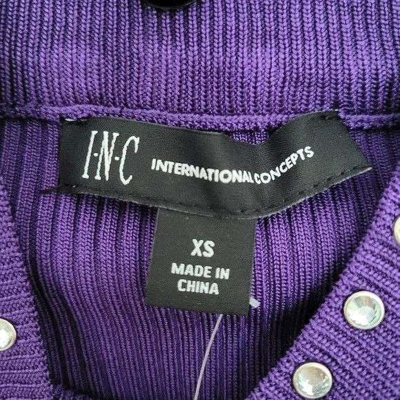 I.N.C Embellished Ribbed-Knit Turtleneck Fall Gift Party Winter Size XS / US 0-2 / IT 36-38 - 6 Thumbnail