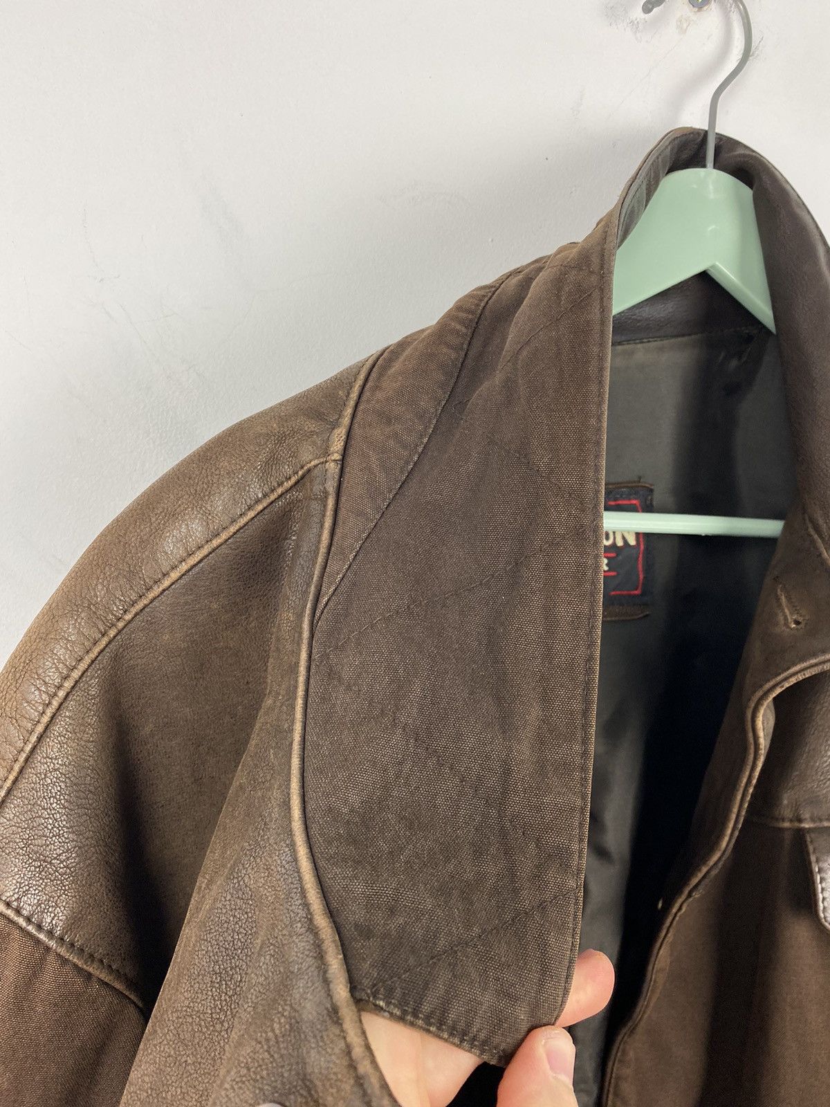 Chevignon Vintage Chevignon Cotton Leather Jacket Schott Western Size US XL / EU 56 / 4 - 17 Thumbnail