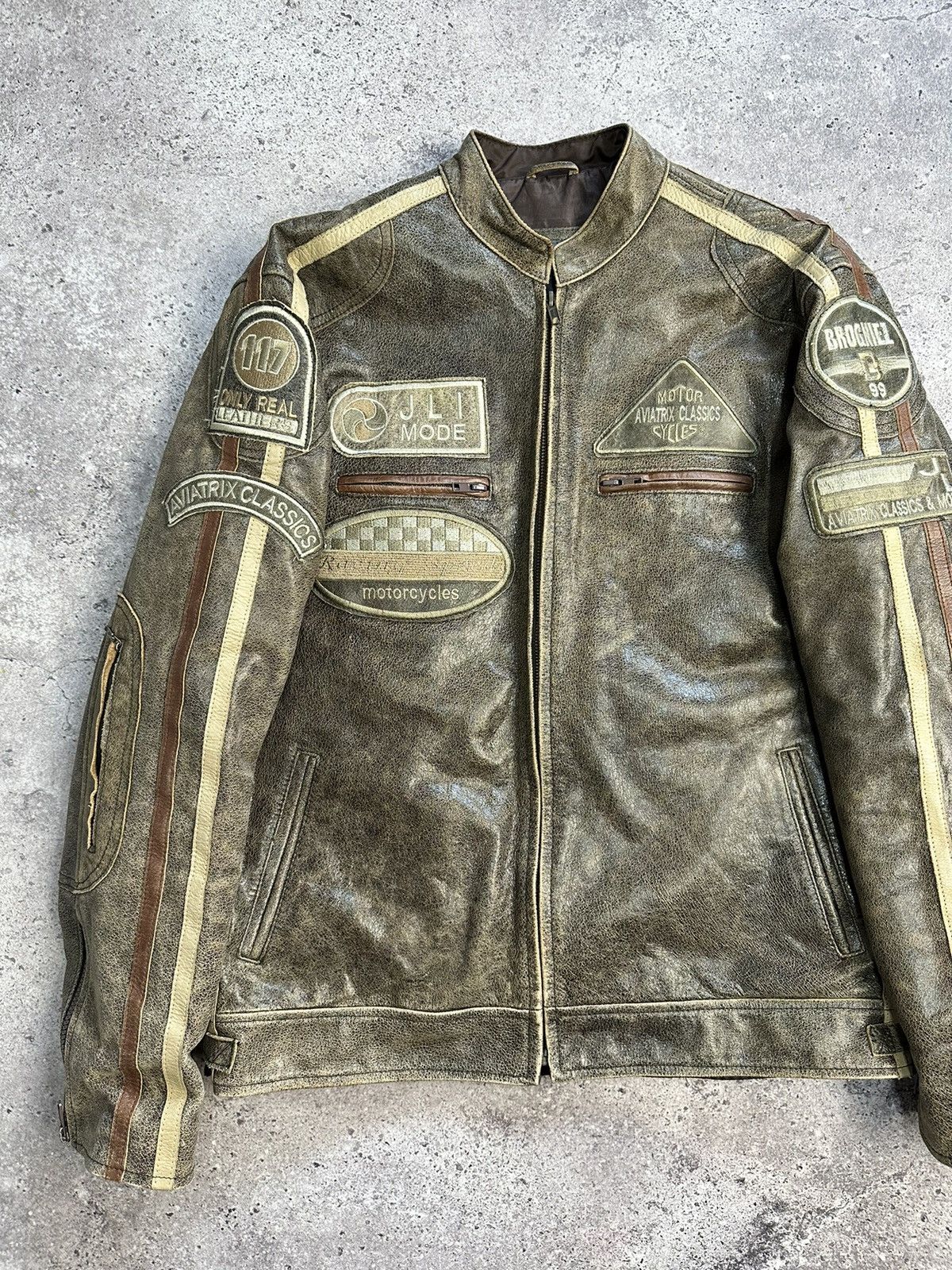 Vintage Vintage Y2K Leather Jacket Racing MOTO Archive Boxy Aviatrix Size US L / EU 52-54 / 3 - 3 Thumbnail