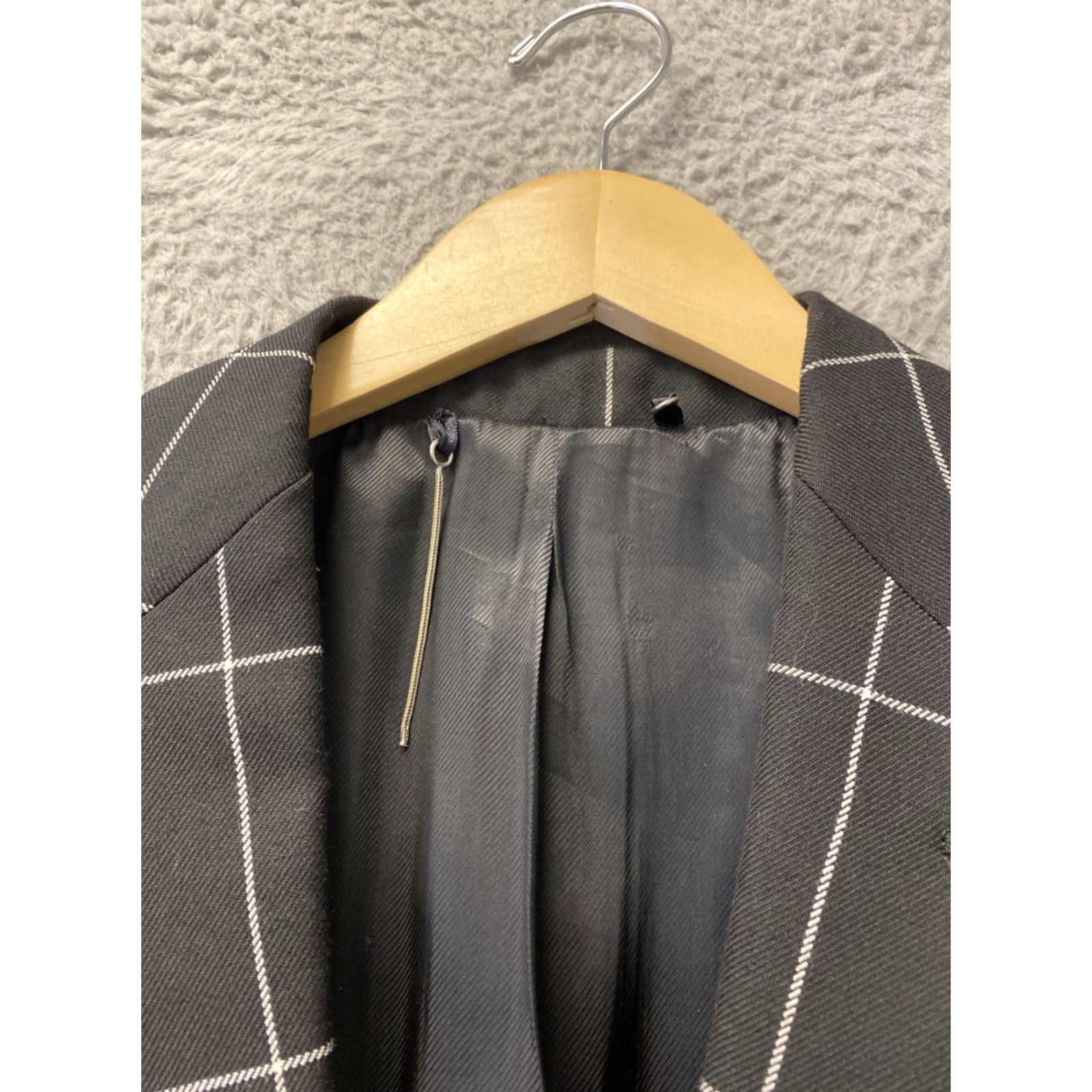 Zara ZARA Jacket Blazer Coat 36 Men Black Check Sports Coat Blazer Mens 36 Black Check Zara Size 36R - 2 Thumbnail