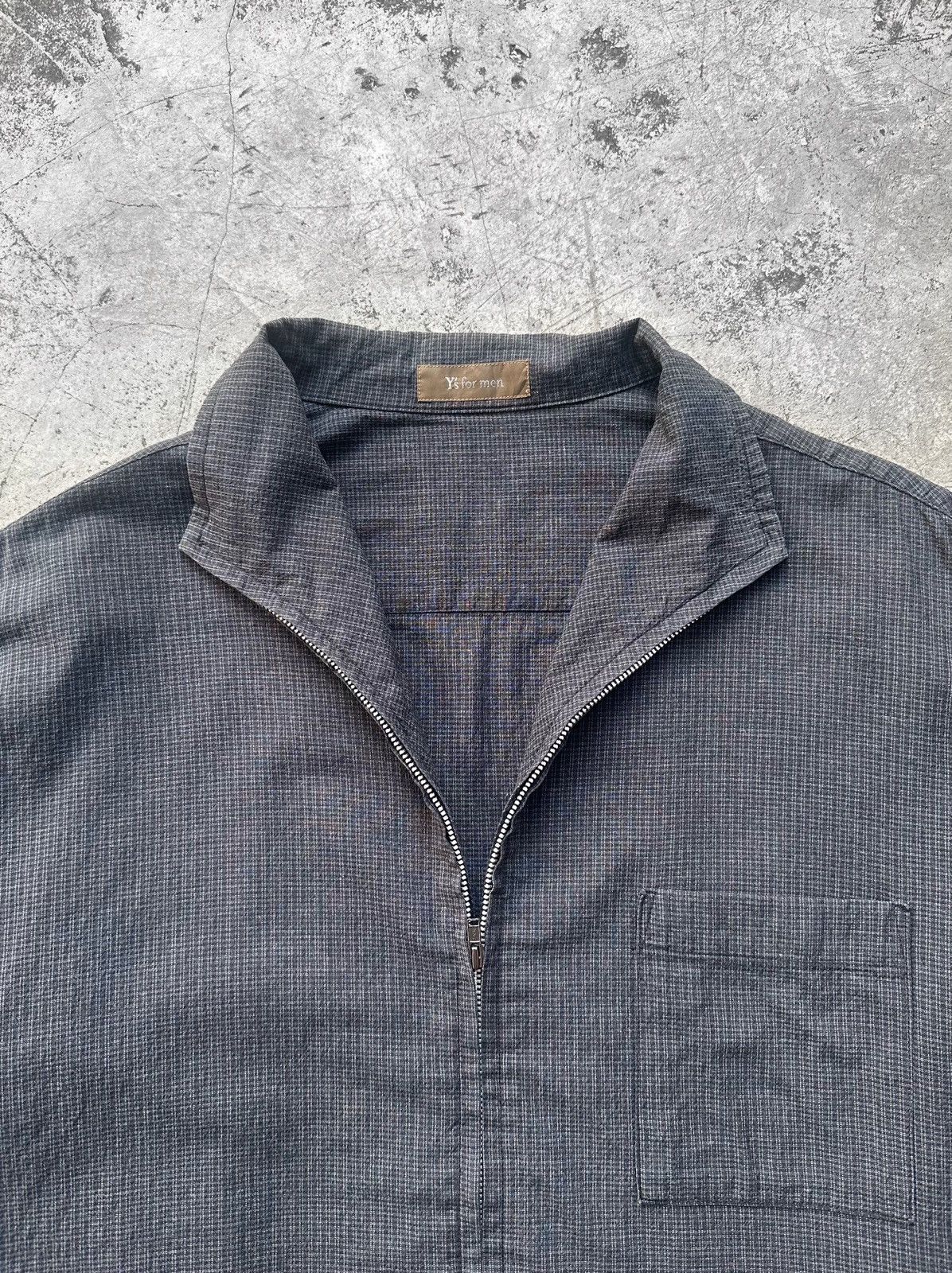 Yohji Yamamoto Vintage Rayon Checked Zip Jacket Size US L / EU 52-54 / 3 - 3 Thumbnail