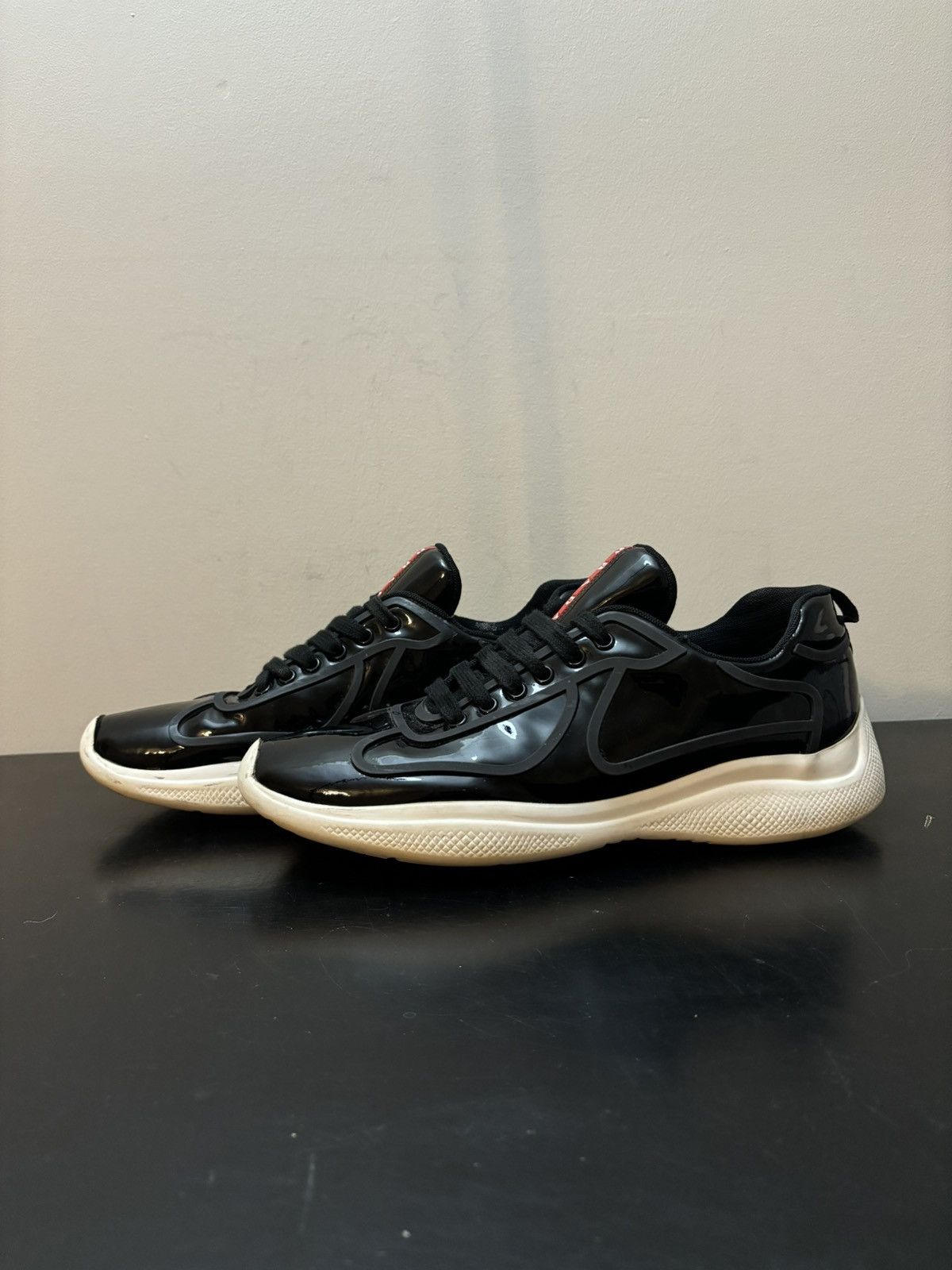 Prada America’s Cup Patent Leather Sport Black White