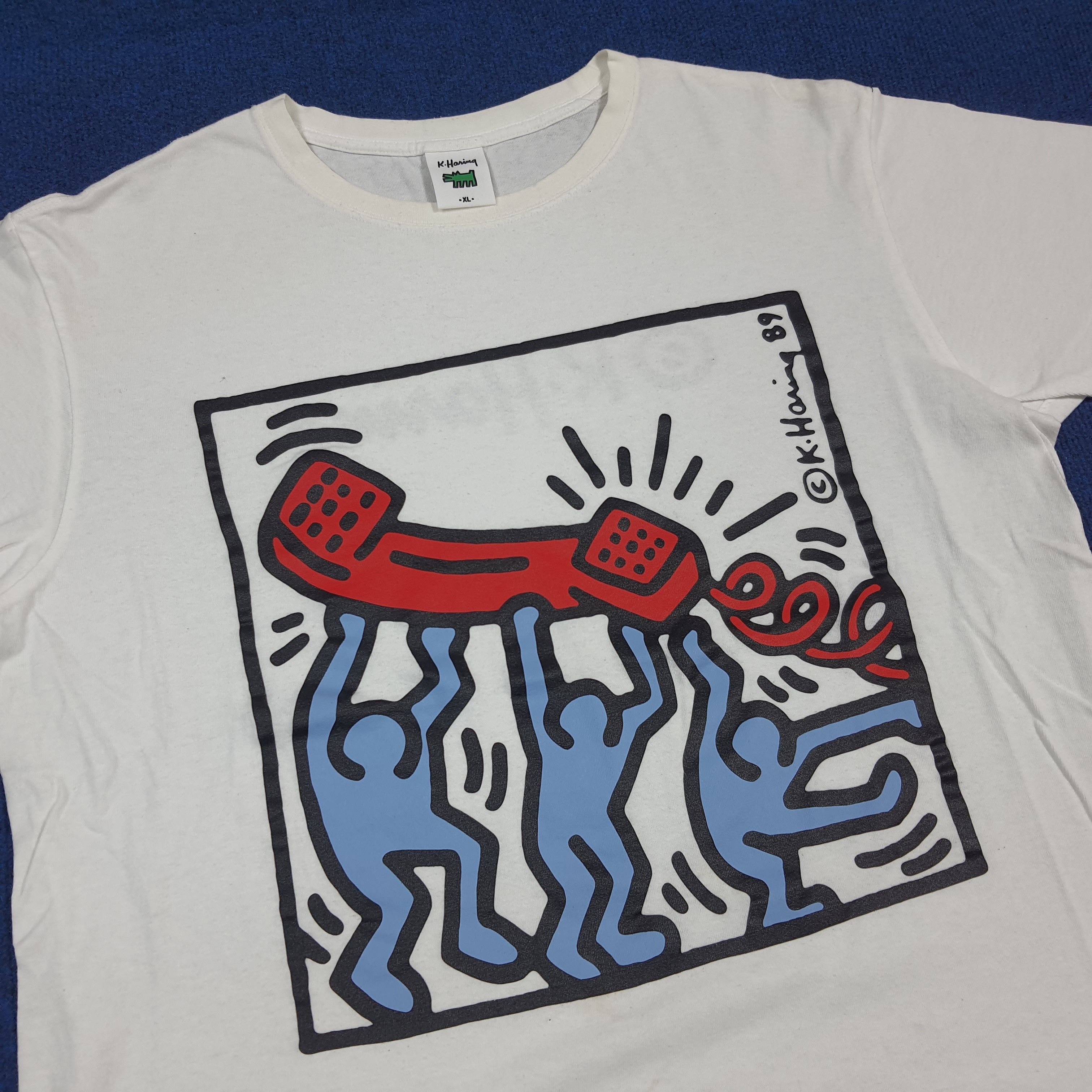 Keith Haring Vintage Keith Haring Doodle Art Streetwear Tshirt C294N78 Size US XL / EU 56 / 4 - 2 Thumbnail