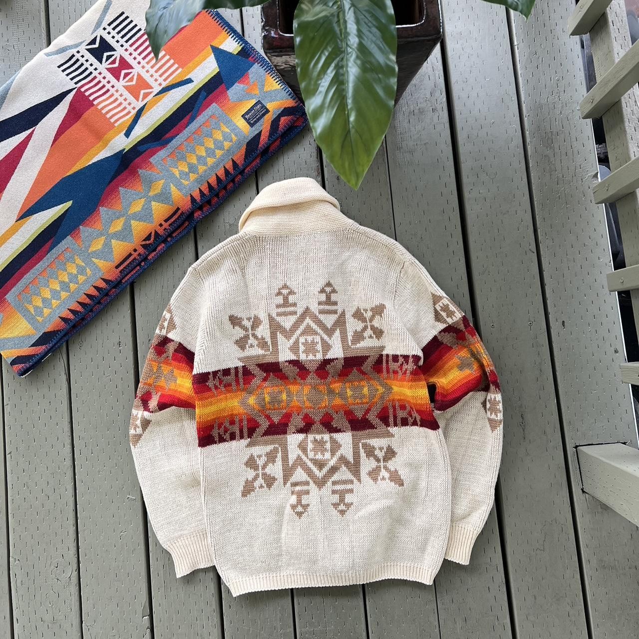 Pendleton × Vintage Vintage 70s Virgin Wool Pendleton Aztec Knit Sweater Size US M / EU 48-50 / 2 - 4 Thumbnail