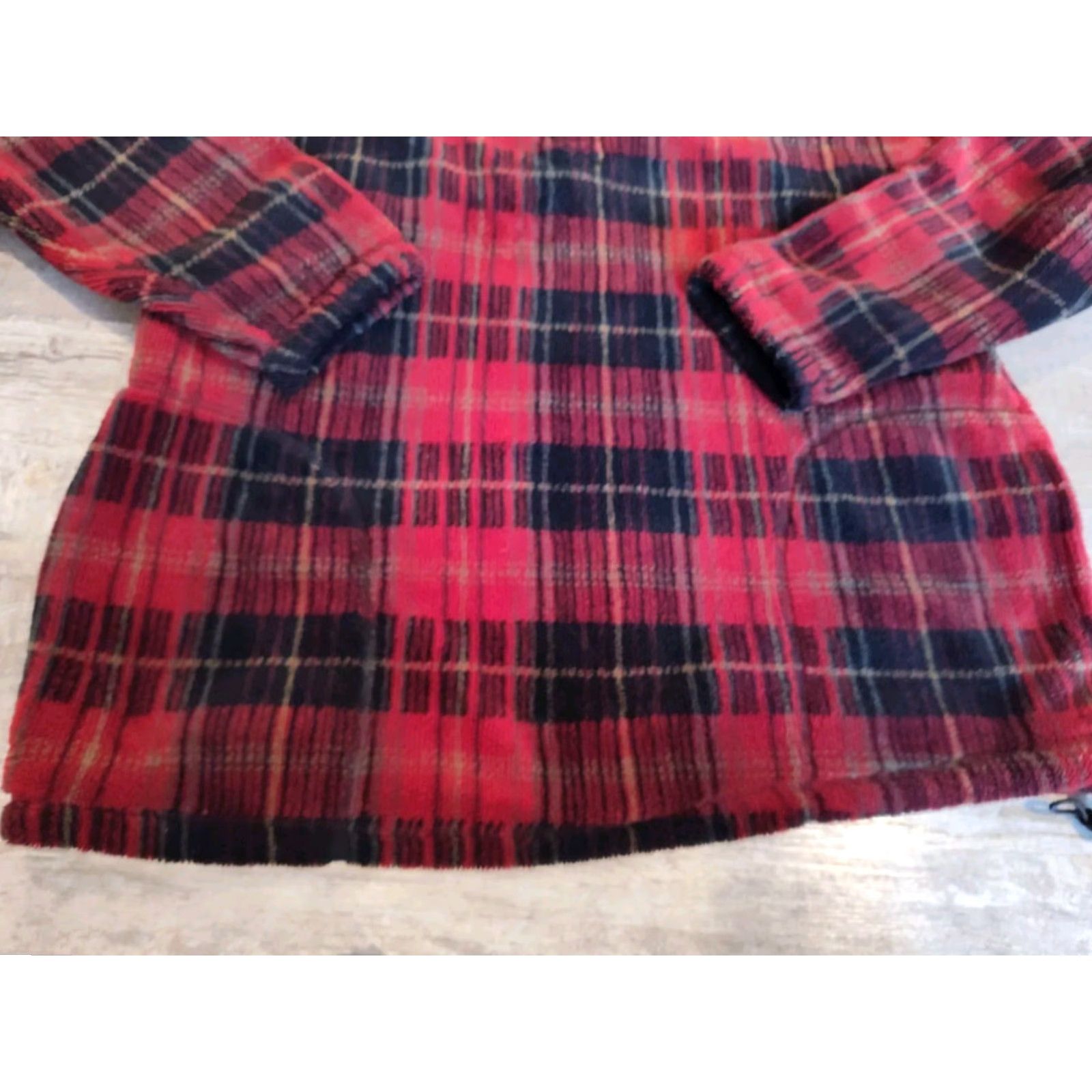 Vintage VINTAGE Field Gear Fleece Sweater Mens LT Buffalo Plaid USA Made 1990s Red & Black Button Cotton Knit Shirt Mens Size US L / EU 52-54 / 3 - 2 Thumbnail