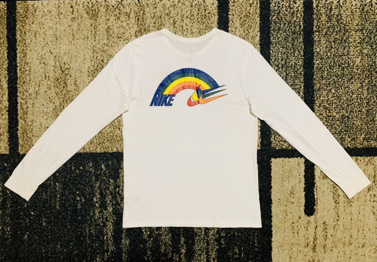 Nike LASTDROP#Nike Rainbow Multi Swoosh LongSleeve Vintage Design Size US M / EU 48-50 / 2 - 1 Thumbnail