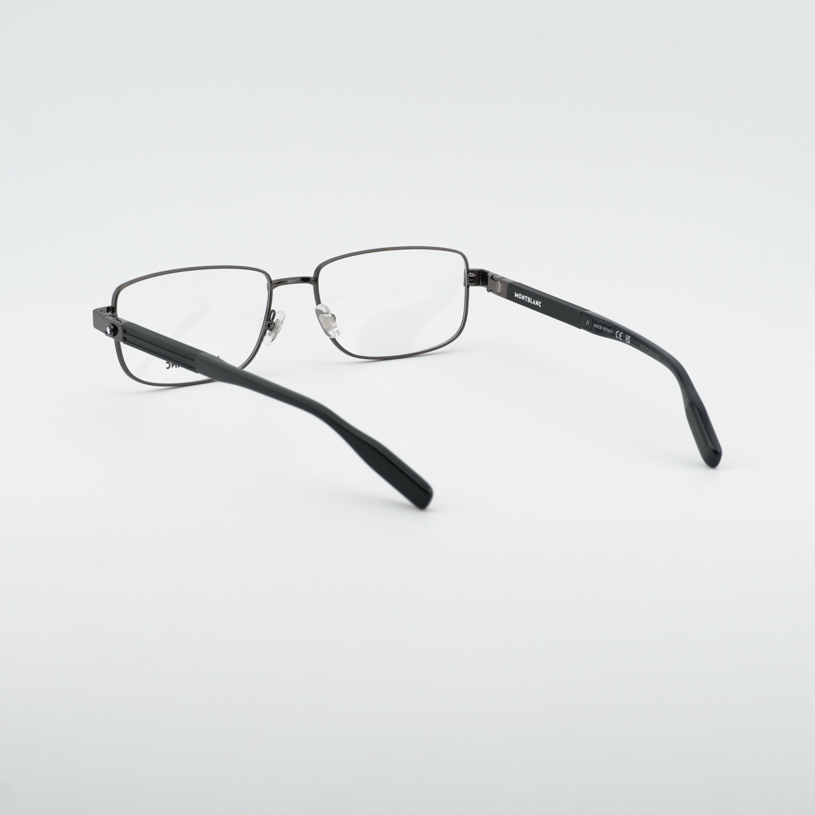 Montblanc Montblanc MB0034O 004 Eyeglasses Ruthenium 58mm Rectangle Size ONE SIZE - 4 Thumbnail