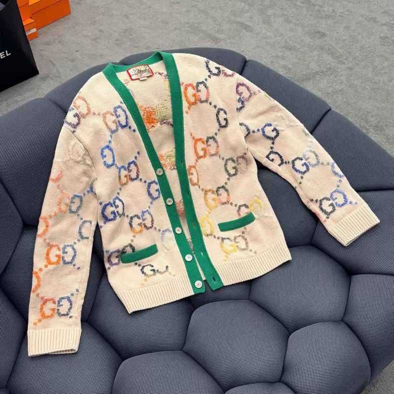 Gucci Gucci Wool tiger head embroidery full print sweater cardig Size M / US 6-8 / IT 42-44 - 1 Thumbnail
