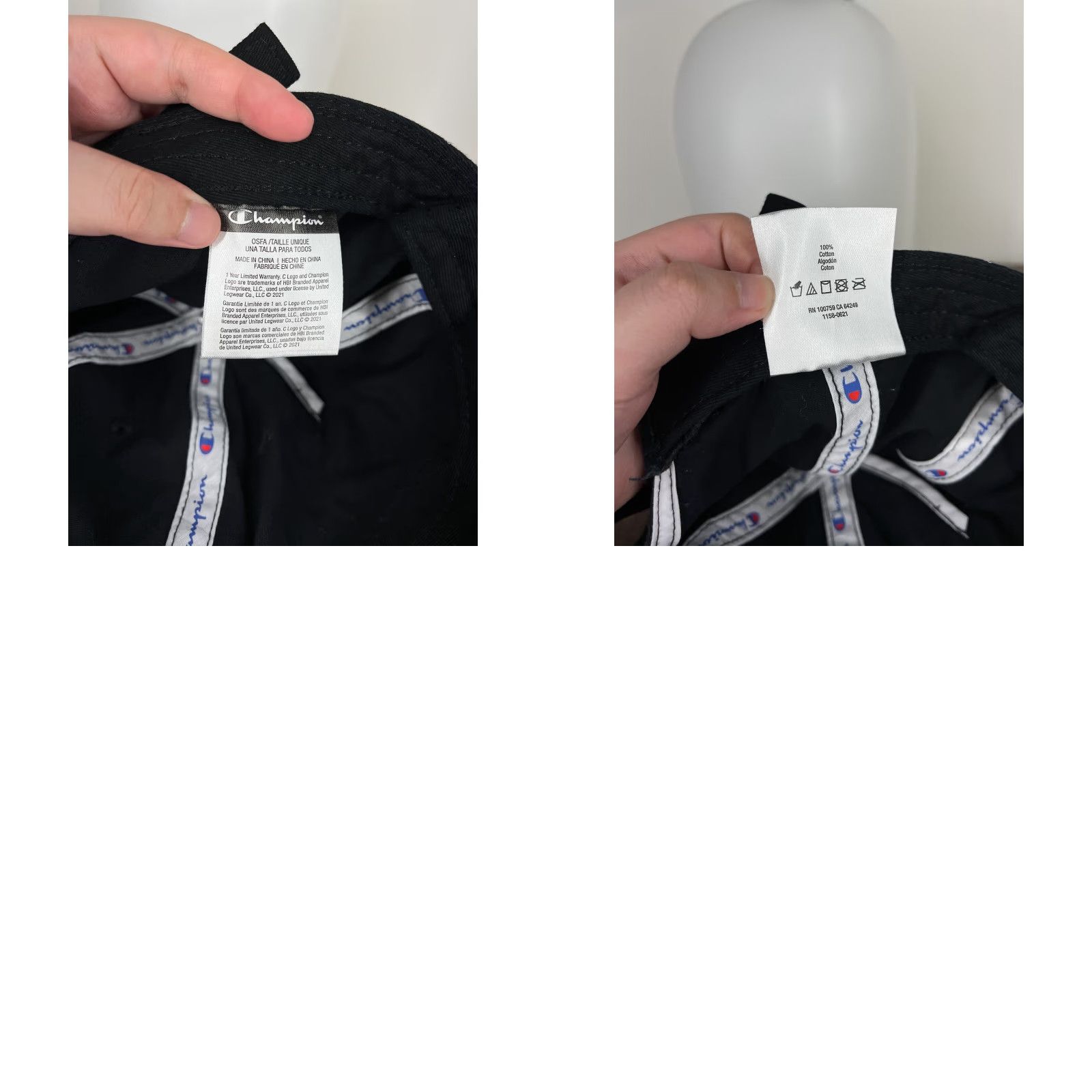 Champion Champion Hat Cap Adjustable One Size Black Purple Cotton Golf Style Logo Mens Size ONE SIZE - 9 Thumbnail