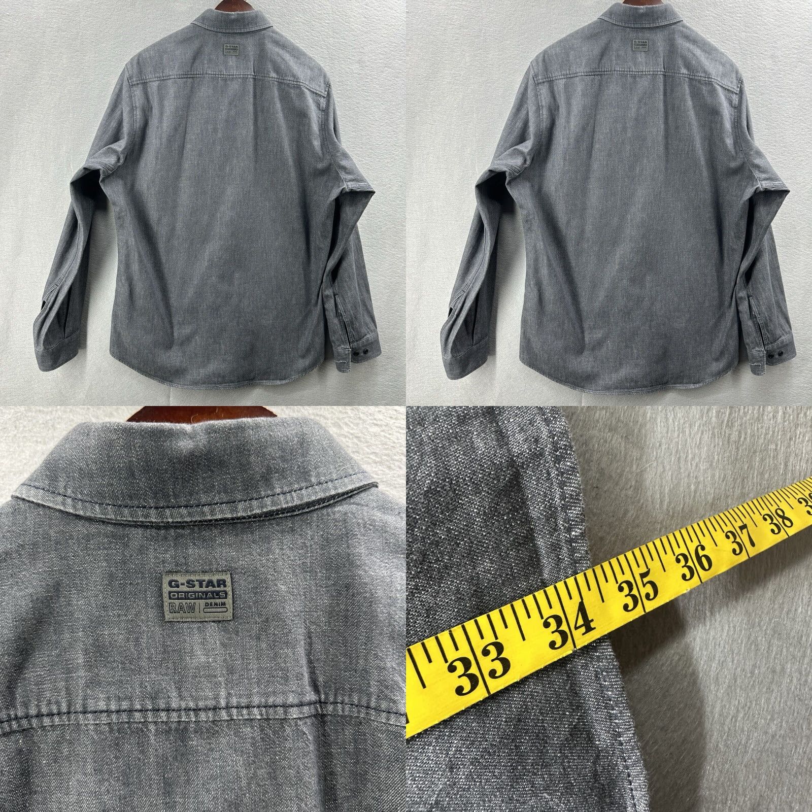 G-Star G-STAR Marine Slim Button-Up Shirt Men XL Long Sleeve Collared Gray Western Gorpcore Size US XL / EU 56 / 4 - 8 Thumbnail