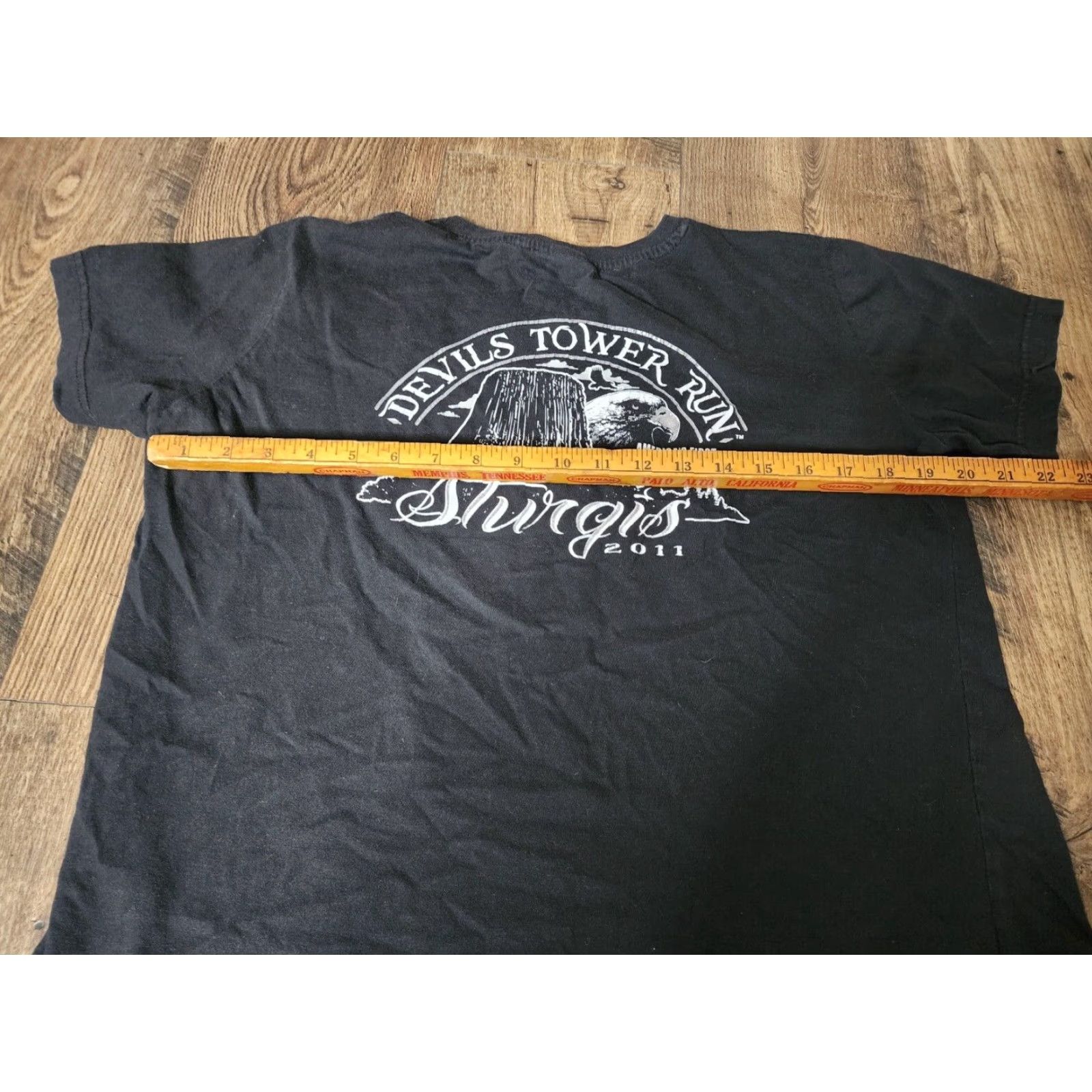 Doublet VINTAGE Women’s L Sturgis Motorcycle Rally 2011 Cropped T Shirt Double Sided Distressed Size L / US 10 / IT 46 - 3 Thumbnail