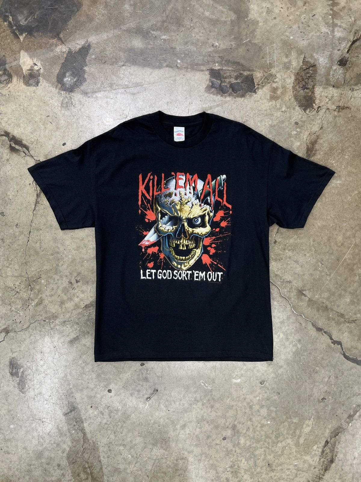 Vintage Vintage Kill Em All Skull Blood God Sort Em Out Tee XL Size US XL / EU 56 / 4 - 2 Thumbnail