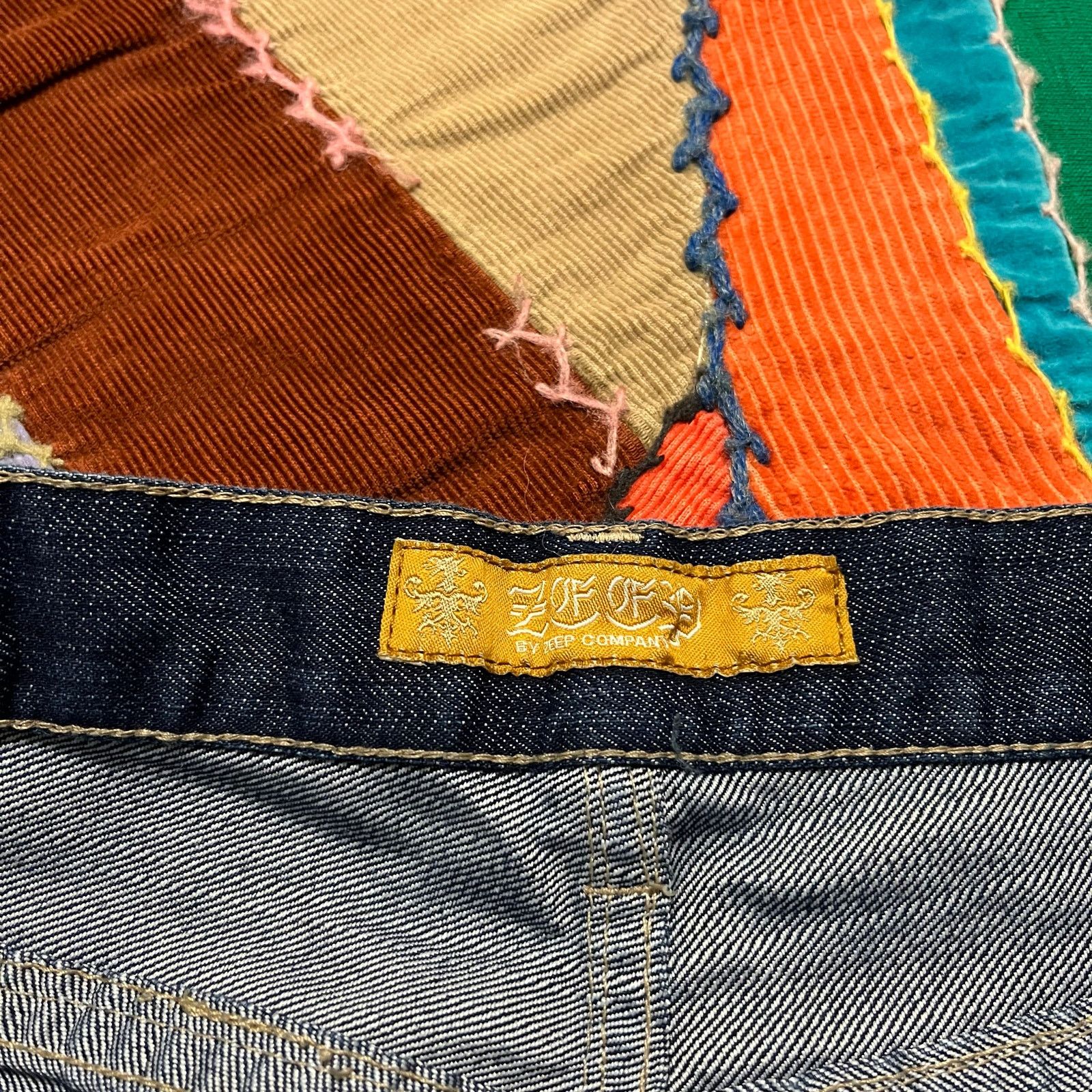 Other Zeep Y2K Baggy Skater Gold Stitched Loose Fit Jeans 32Wx30L Size US 32 / EU 48 - 5 Thumbnail