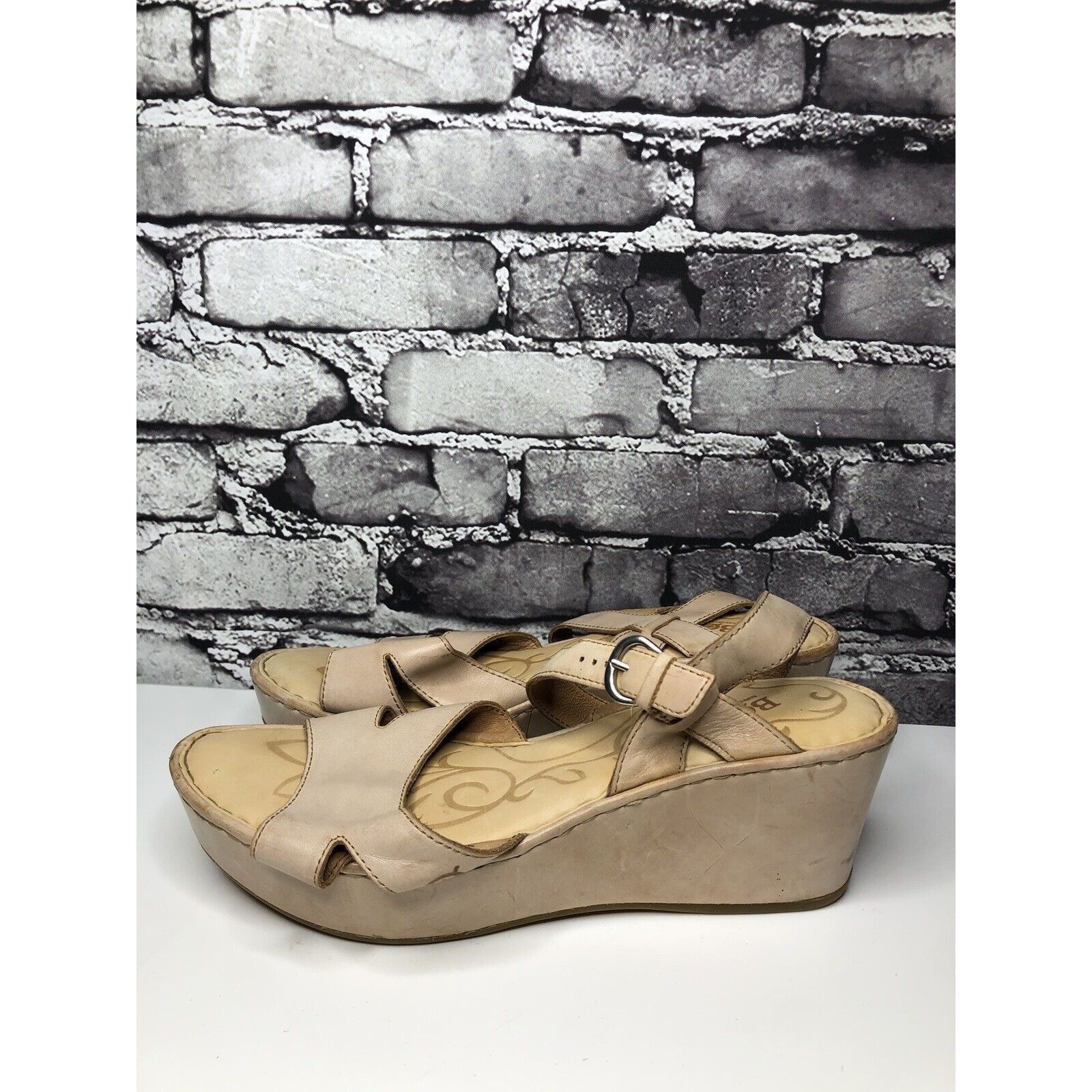 Born Born Light Pink Leather Platform High Wedge Strap Sandals Wo Size US 11 / IT 41 - 16 Thumbnail