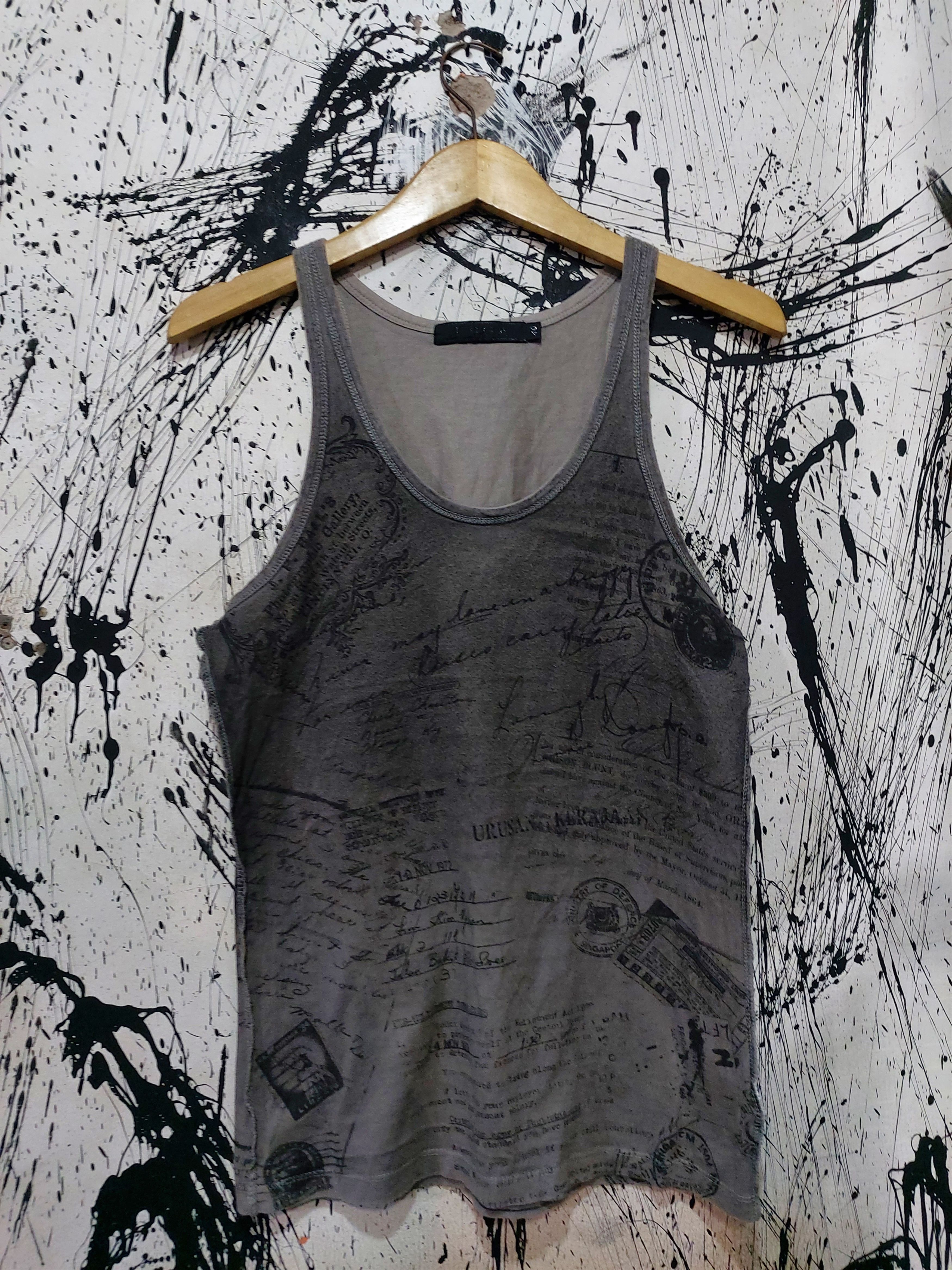 Japanese Brand Y2K FUGA NEWSPAPER PATTERN TANK TOPS Size US S / EU 44-46 / 1 - 1 Thumbnail