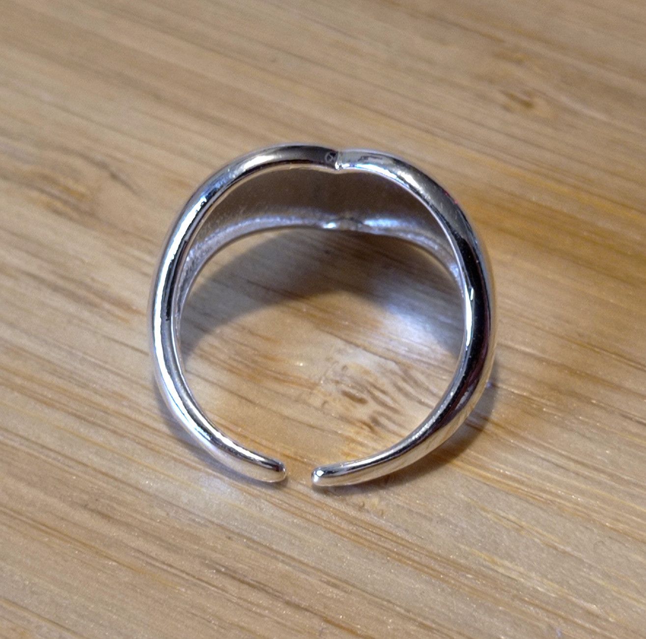 Designer × Vintage Punk Mirror Shine Heart Shape 925 Silver Ring Unique Rave Size ONE SIZE - 3 Thumbnail