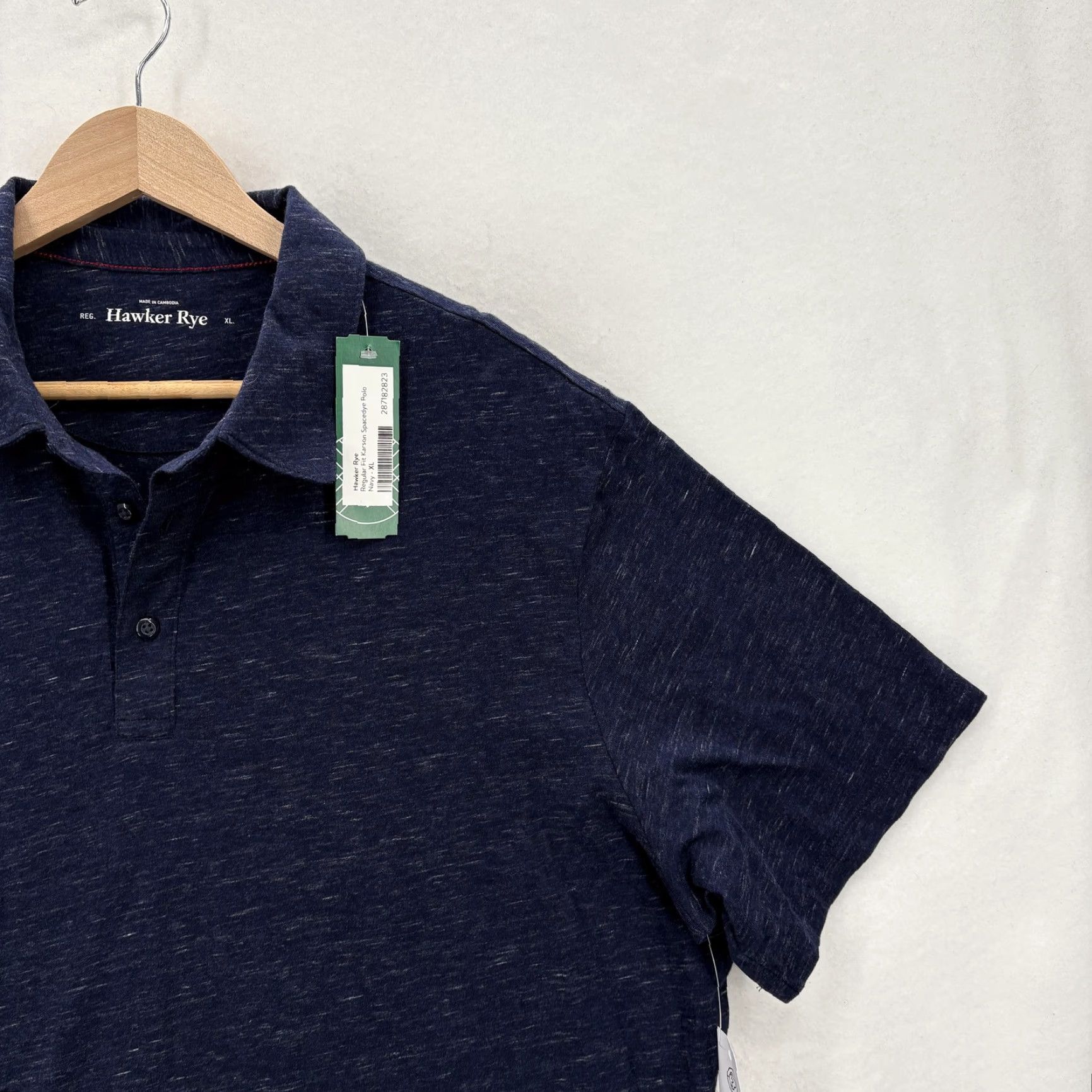 Vintage Hawker Rye Karson Spacedye Polo Shirt Mens XL Navy Blue Regular Fit Polo Shirt Navy XL Mens Size US XL / EU 56 / 4 - 2 Thumbnail