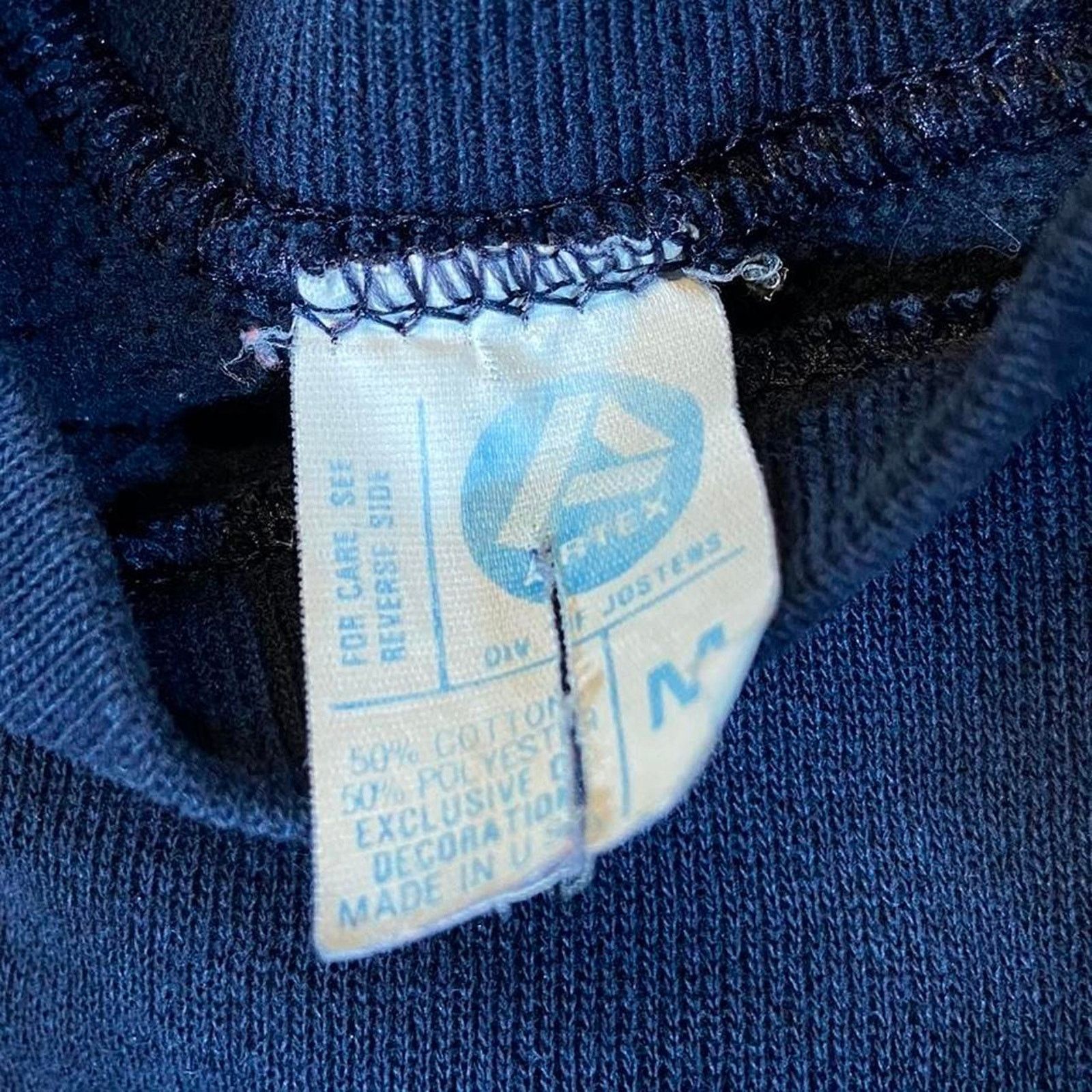 Jerzees Vintage 80s navy crew neck sweater airplane Size US M / EU 48-50 / 2 - 2 Thumbnail