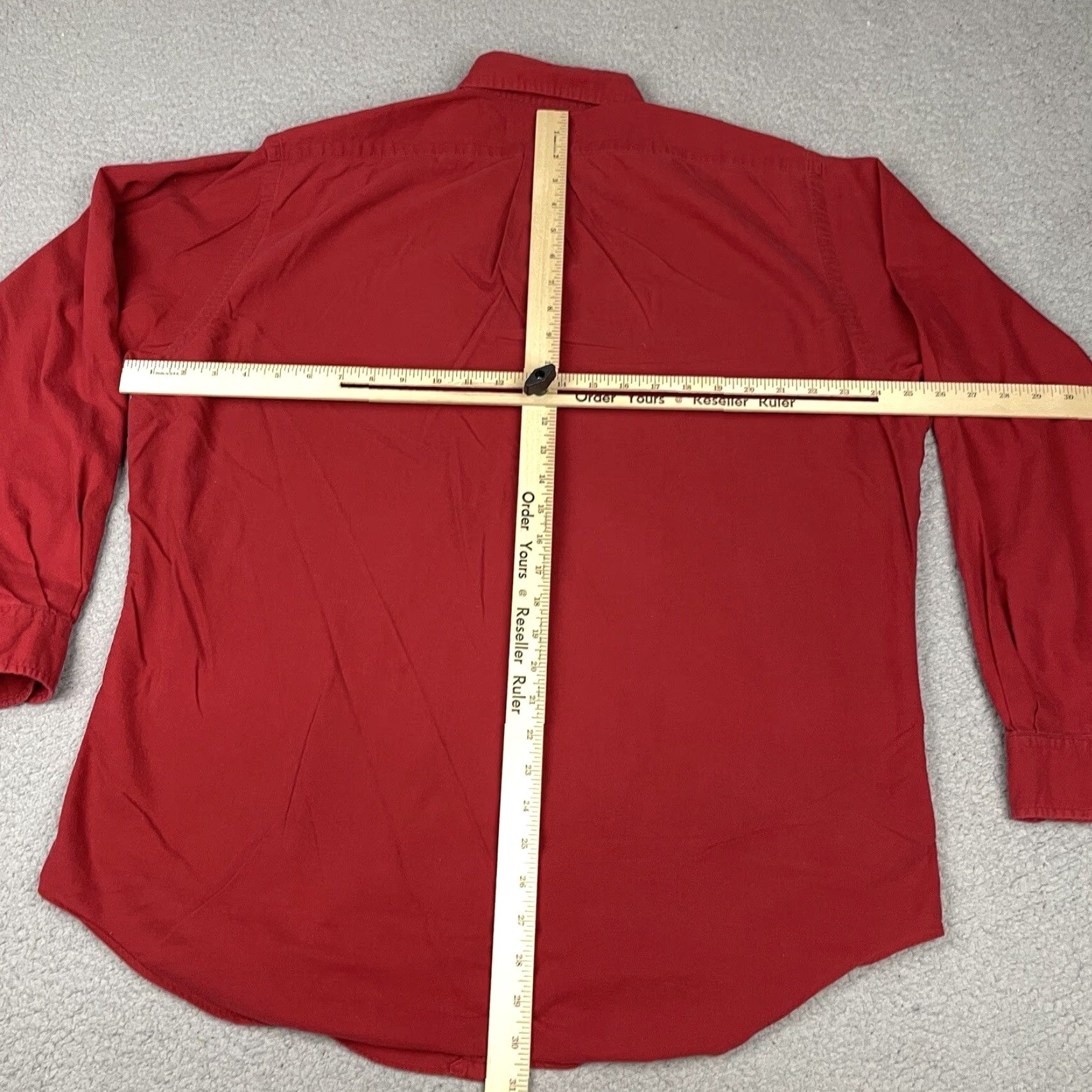 Ralph Lauren VINTAGE Ralph Lauren Polo Shirt Mens L Red Button-Down Pony Distressed 90s Polo Shirt Button-Up Knit Cotton Long Sleeve Size US L / EU 52-54 / 3 - 7 Thumbnail