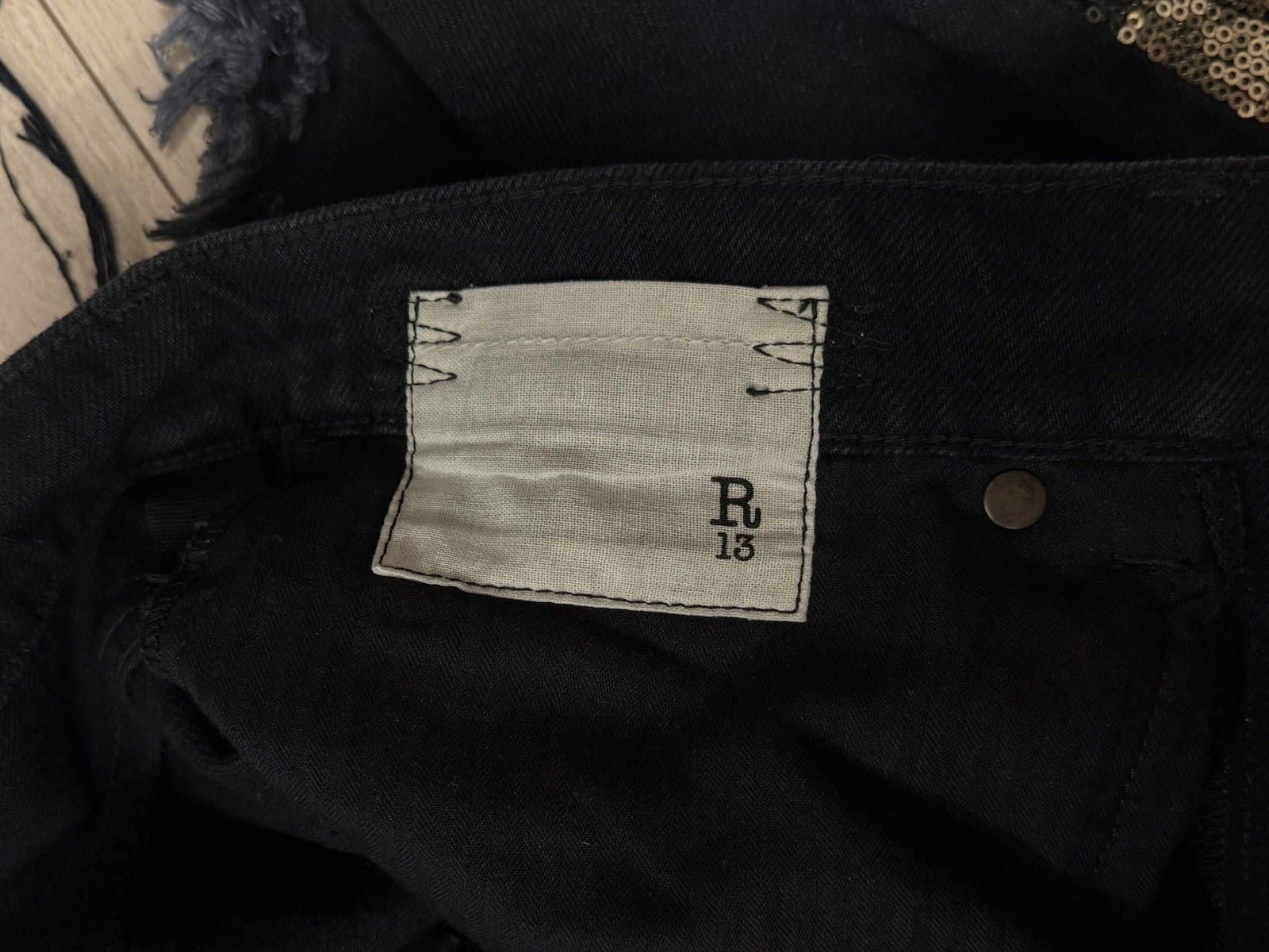 R13 R13 Universe Appean Moana Sequin Denim Camo Boyfriend Jeans Size 25" / US 0 / IT 36 - 18 Thumbnail