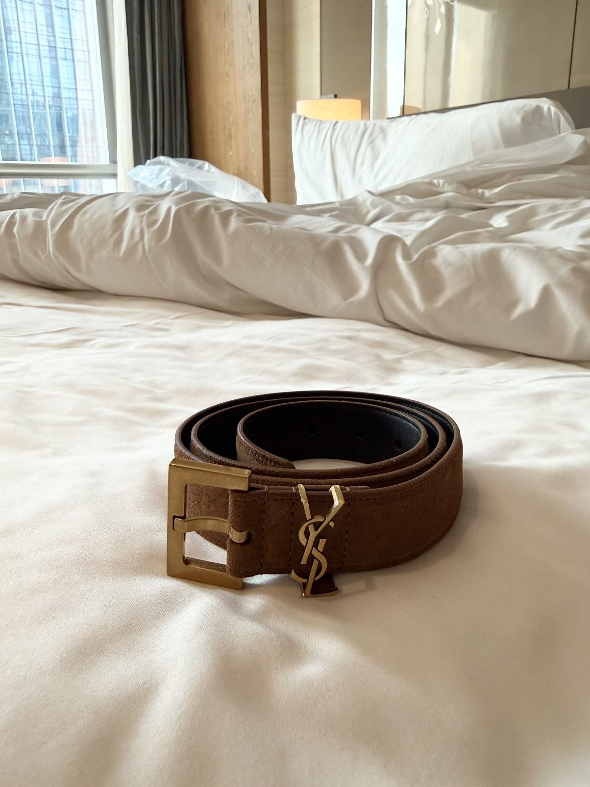 Saint Laurent Paris SAINT LAURENT CASSANDRE SUEDE BELT Size ONE SIZE - 4 Thumbnail