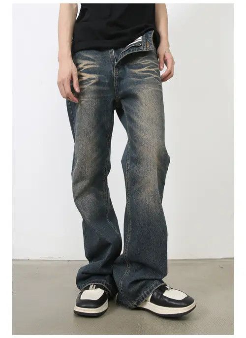 VIBE American high street retro distressed loose flared jeans Size US 32 / EU 48 - 2 Thumbnail
