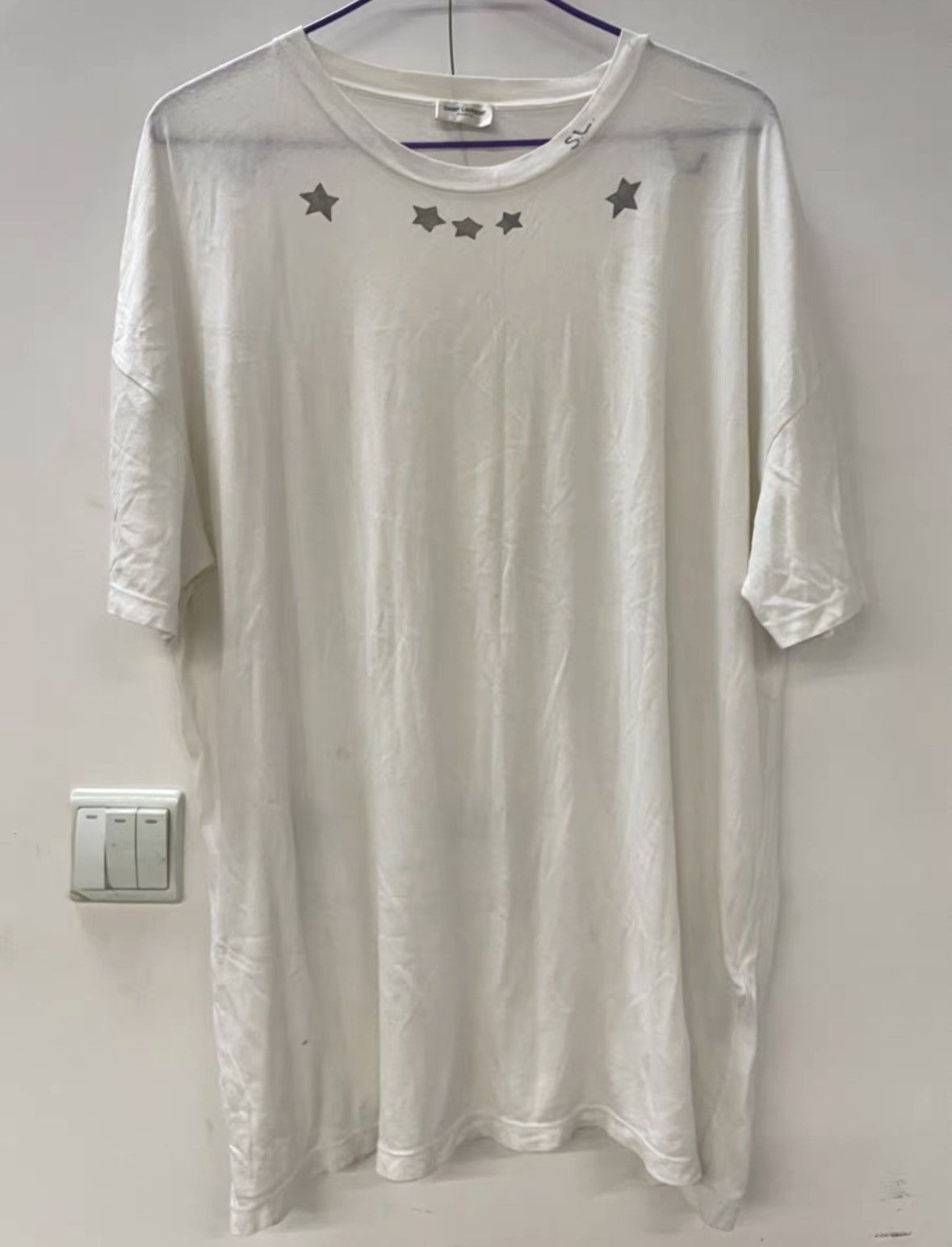 Saint Laurent Paris Saint Laurent Paris size os White Five-pointed Star Printe Size US M / EU 48-50 / 2 - 1 Thumbnail