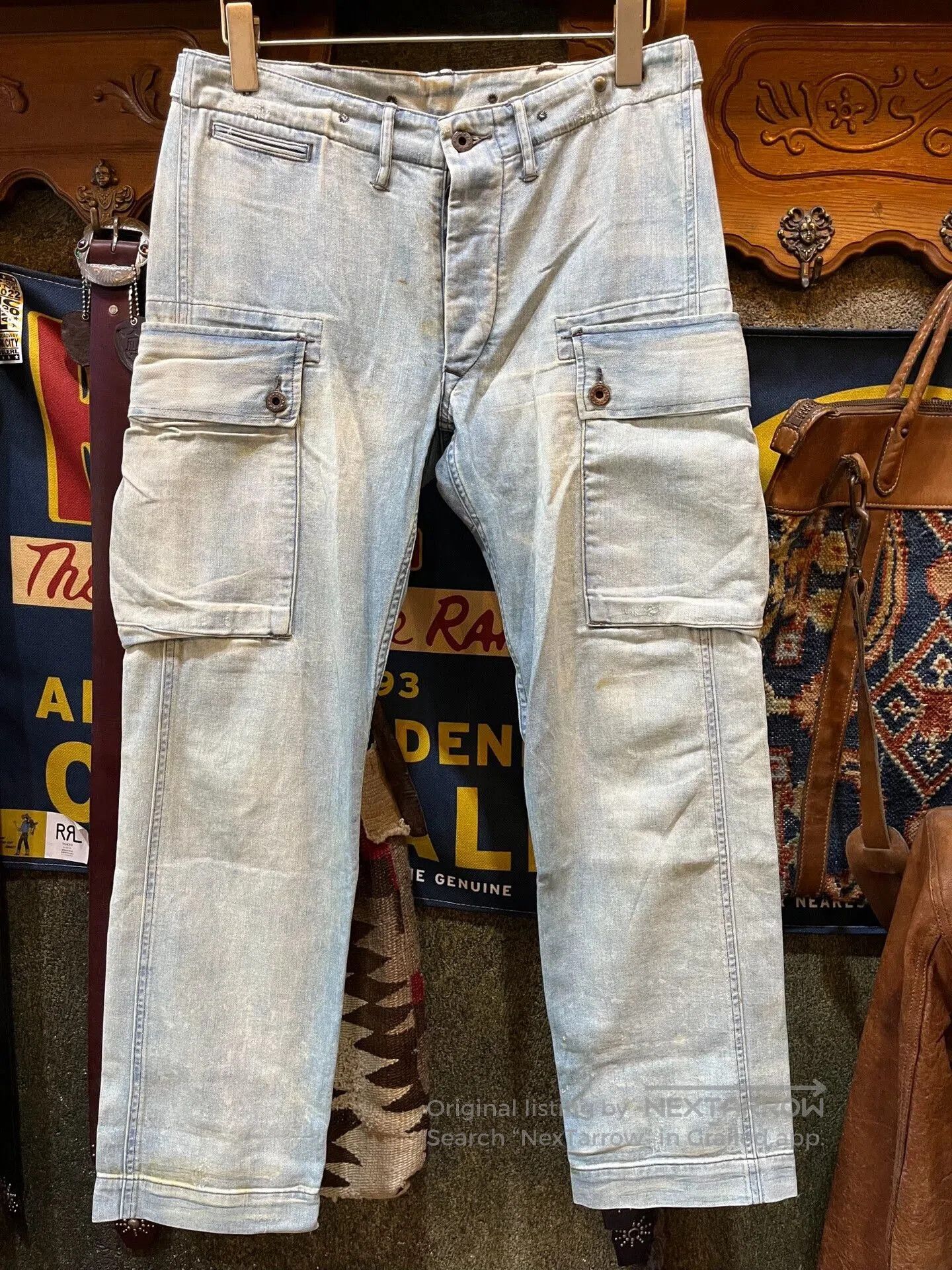 RRL Ralph Lauren vintage rrl 90s washed denim cargo pants | Grailed