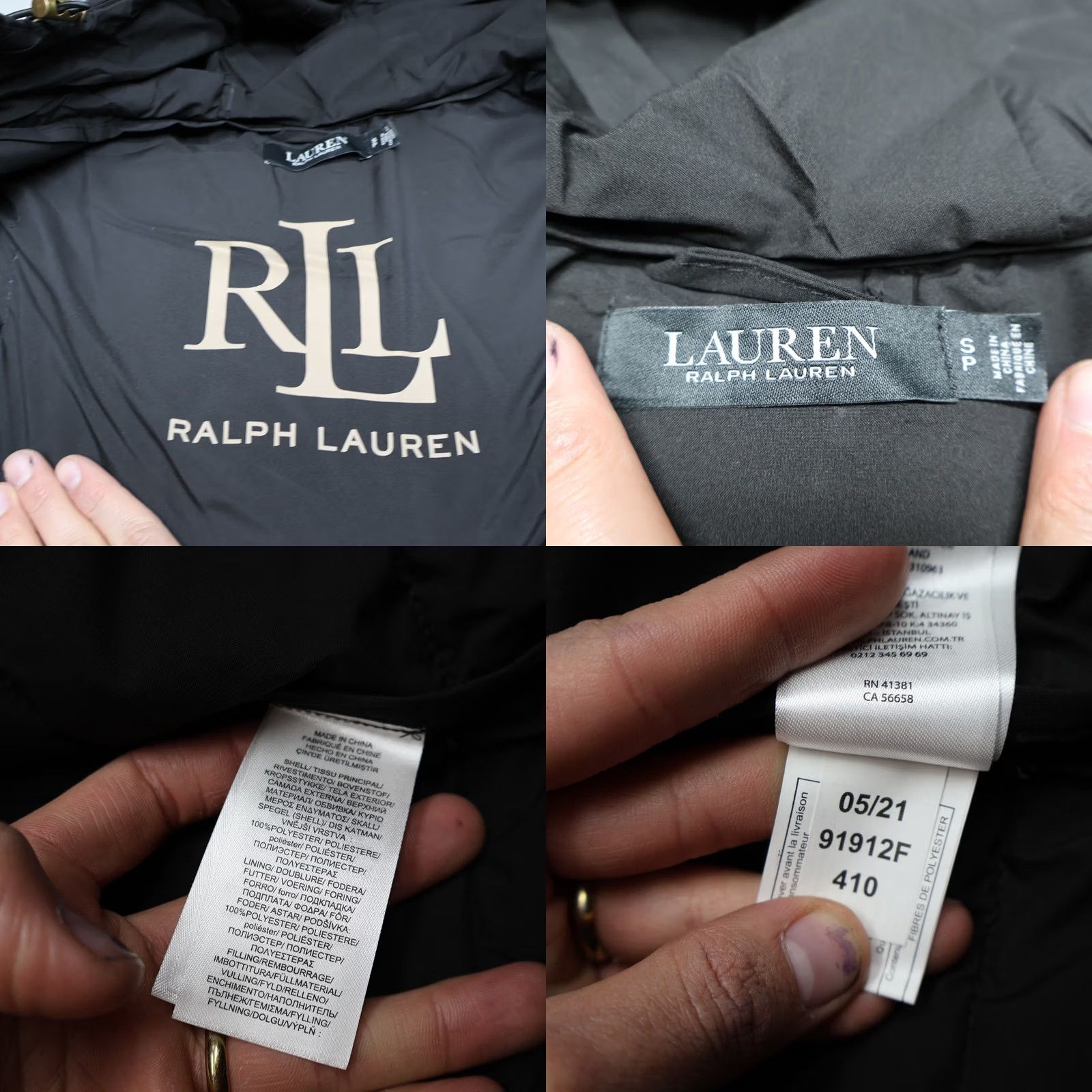 Ralph Lauren Lauren Ralph Lauren Puffer Jacket Women Petite Small Black Quilted Winter Designer NWD Size S / US 4 / IT 40 - 9 Thumbnail