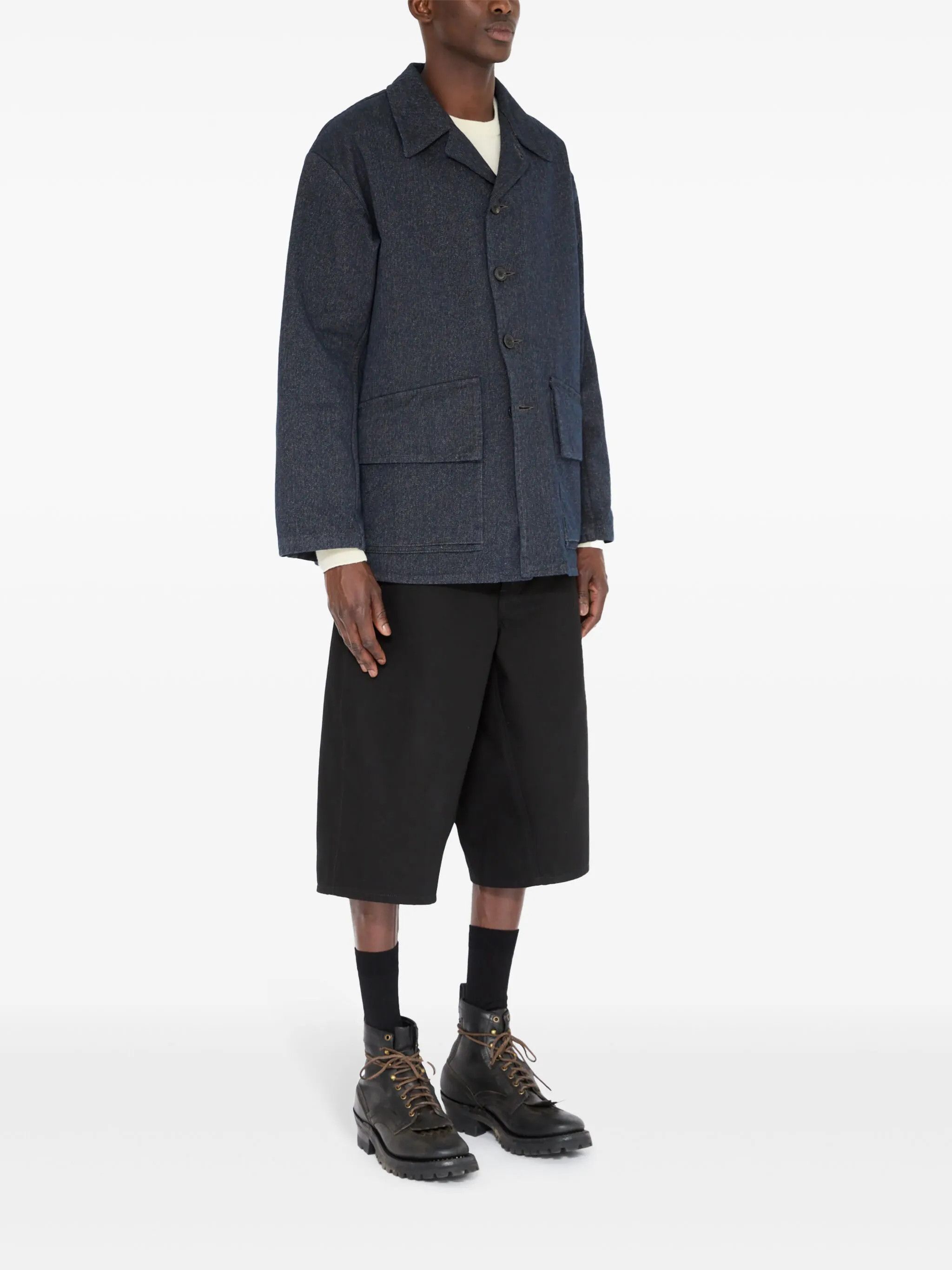 Maison Margiela o1w1db10226 Cotton Jacket in Navy Blue Size US L / EU 52-54 / 3 - 3 Thumbnail