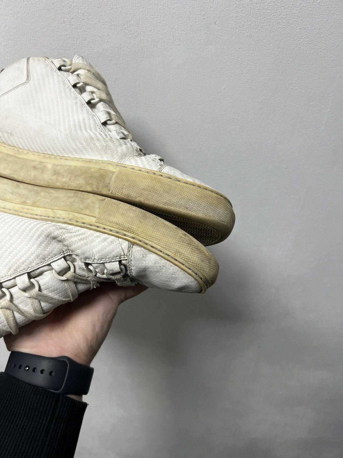 Balenciaga Balenciaga Arena High Top Leather Sneakers White Size 41 Size US 8 / EU 41 - 12 Thumbnail
