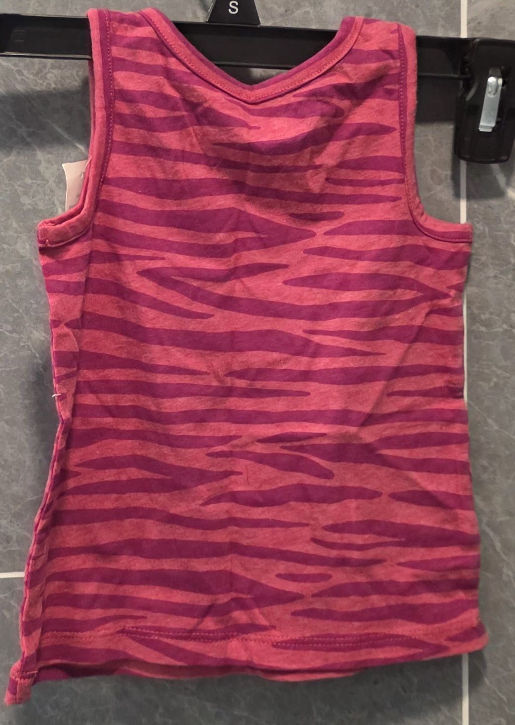 Gap NWT Baby GAP Girl's Pink Zebra Stripe Neck Tank 12-18 Months Size XXS / US 00 / IT 34 - 2 Thumbnail