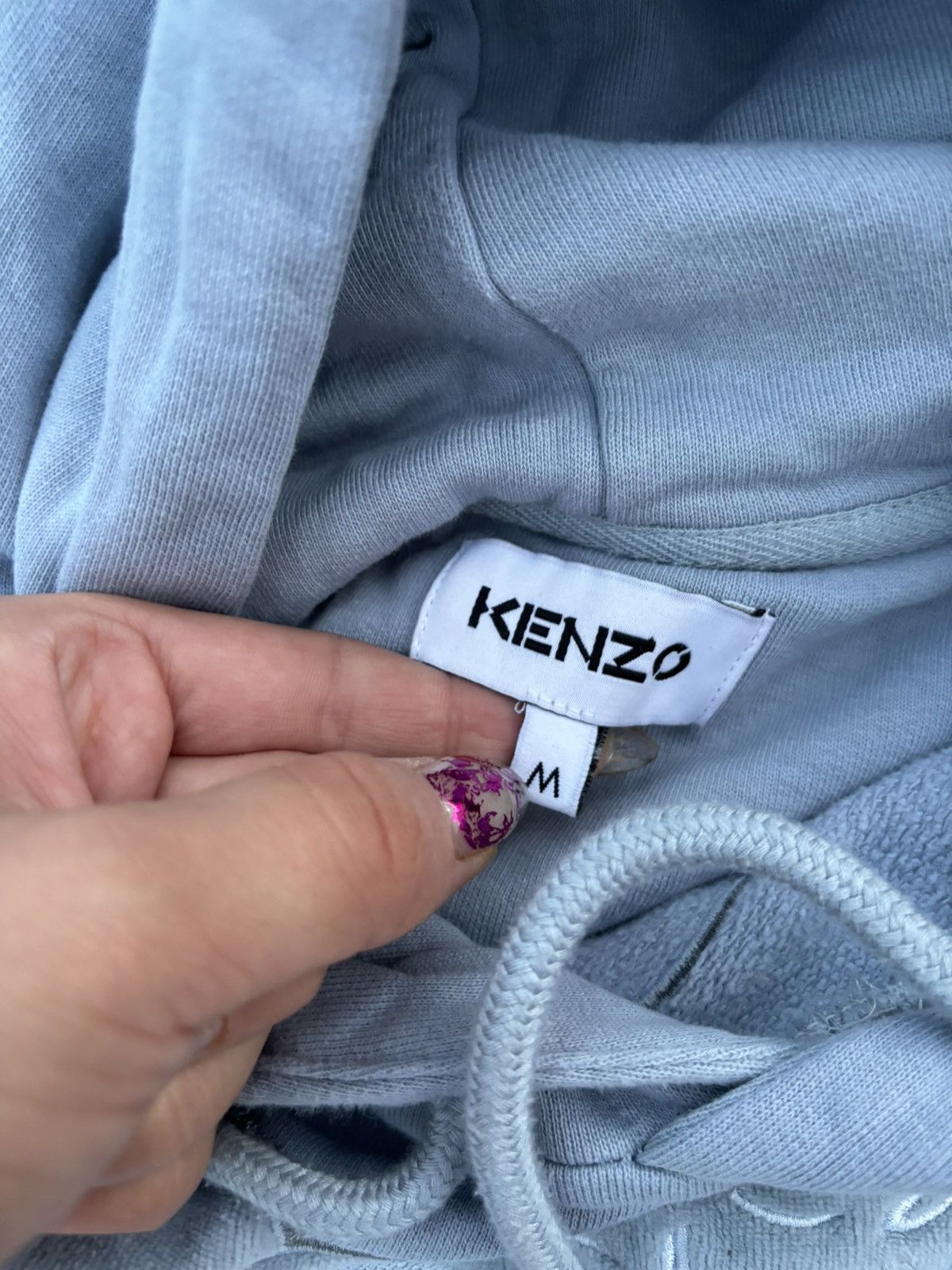 Japanese Brand × Kenzo Y2k Light blue Sweatshirt with embroidery logo Kenzo hoodie Size M / US 6-8 / IT 42-44 - 3 Thumbnail
