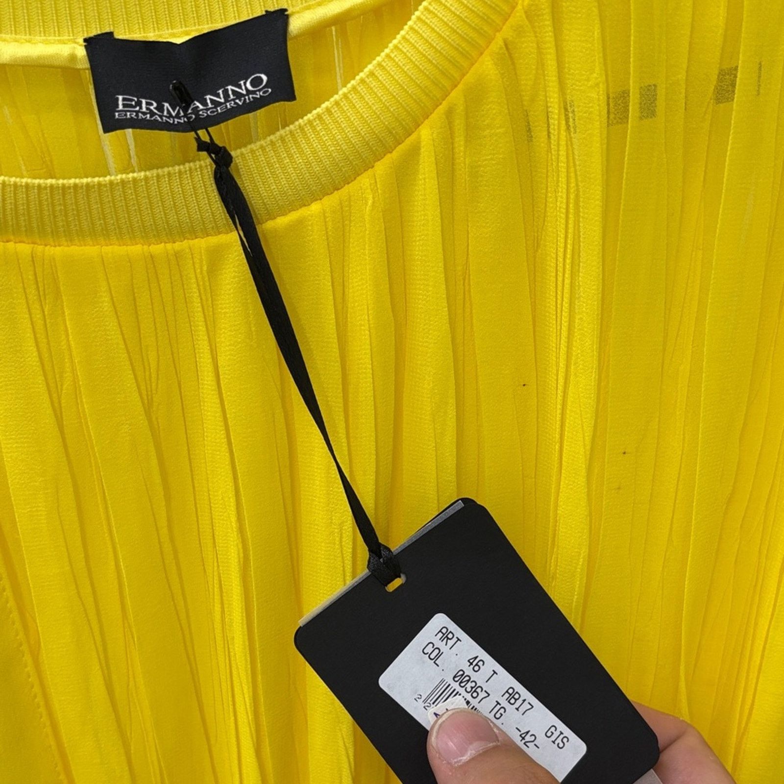 Ermanno Scervino Ermanno Scervino Yellow Short Sleeve Women's Maxi Dress S Size S / US 4 / IT 40 - 2 Thumbnail