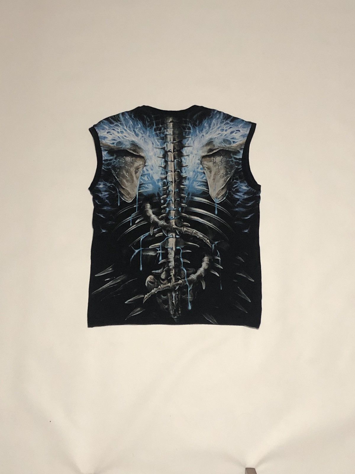 Band Tees × Vintage Vintage 90s Spiral Tee , T-shirt Skuls , Blue Flame Size US M / EU 48-50 / 2 - 2 Thumbnail