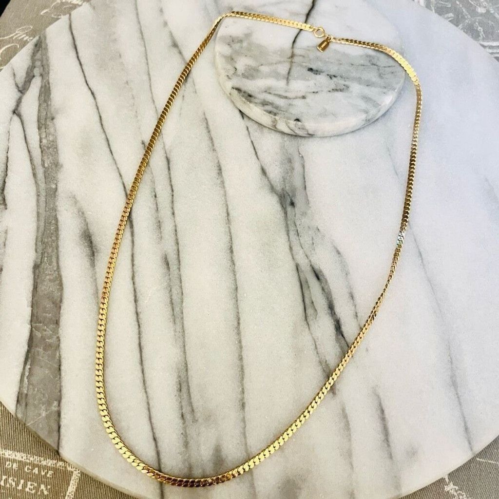 Vintage Vintage Kramer Serpentine Chain Necklace Gold 22” Signed Size ONE SIZE - 1 Thumbnail
