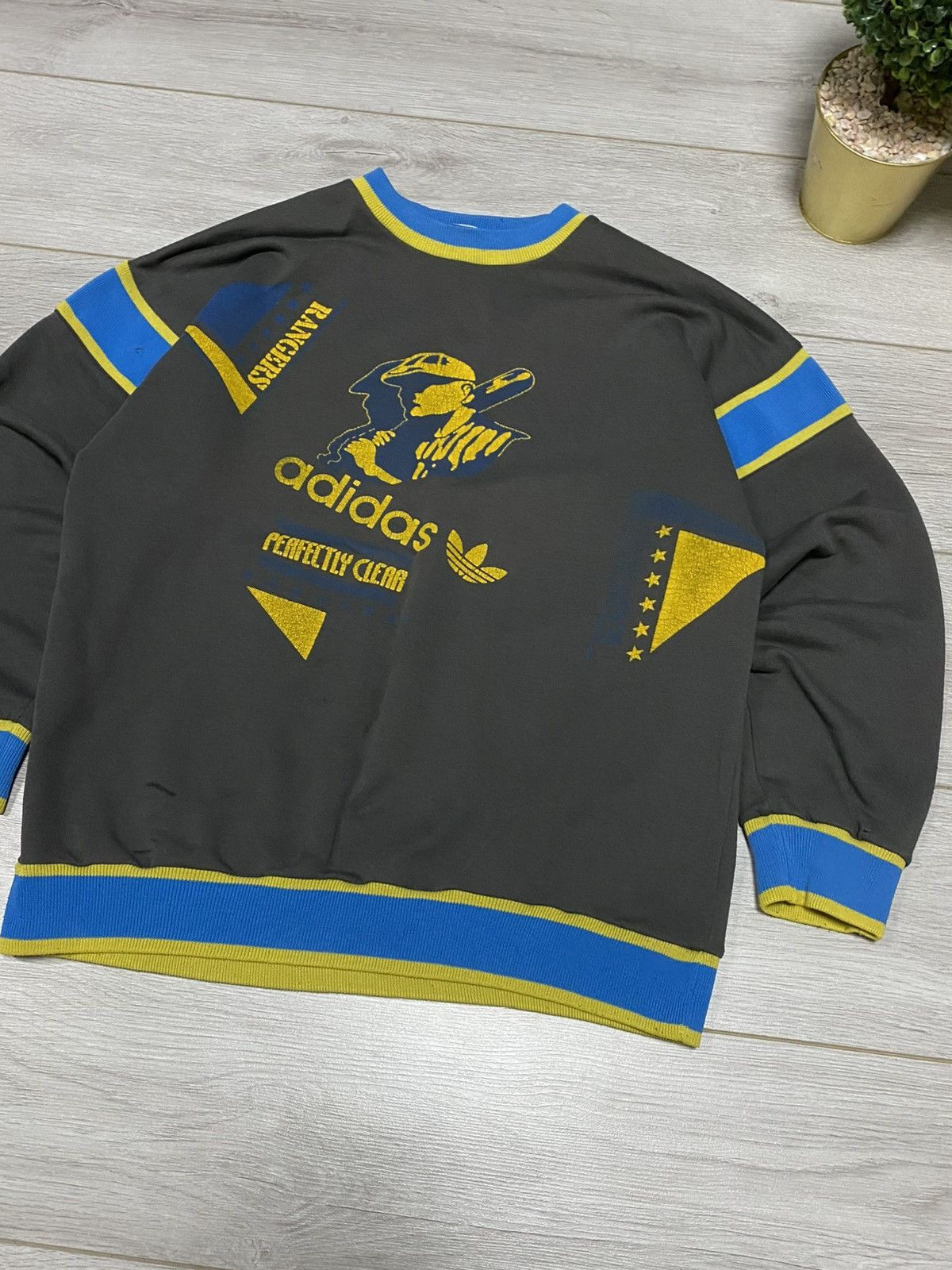 Adidas Vintage Adidas Take Off rangers baseball Sweatshirt Size US M / EU 48-50 / 2 - 2 Thumbnail
