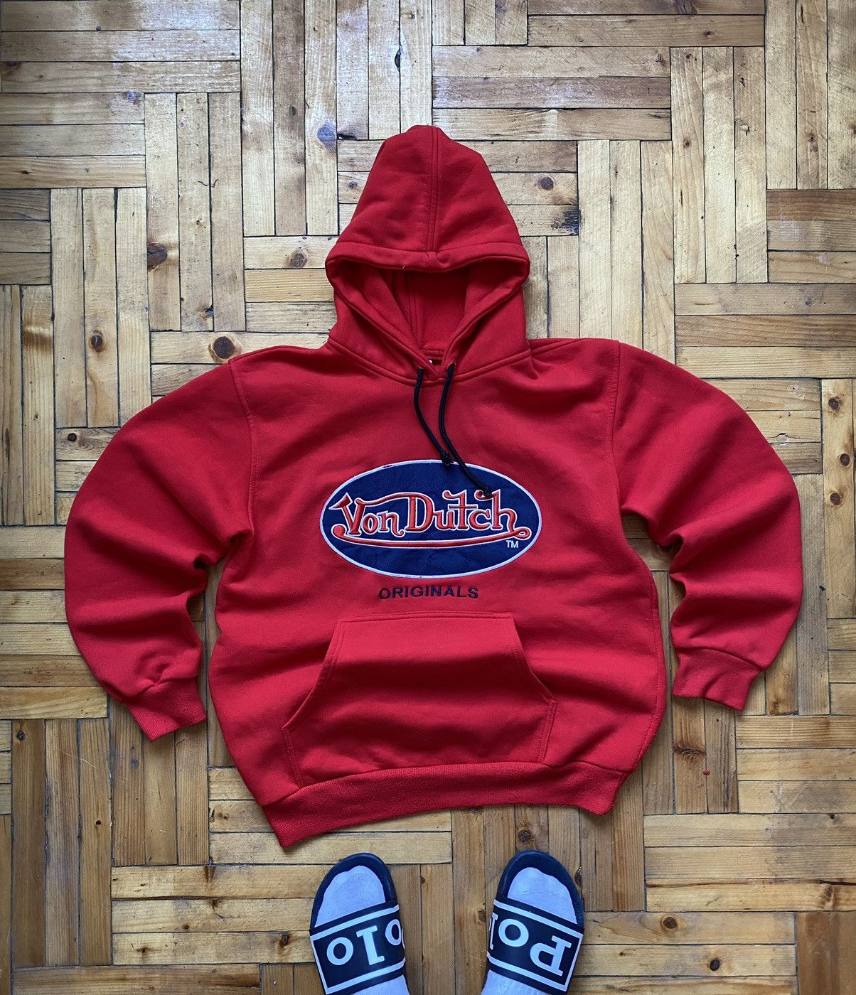 Vintage × Von Dutch Vintage Von Dutch 90's Streetwear Big Logo Red Hoodie Size US S / EU 44-46 / 1 - 1 Thumbnail