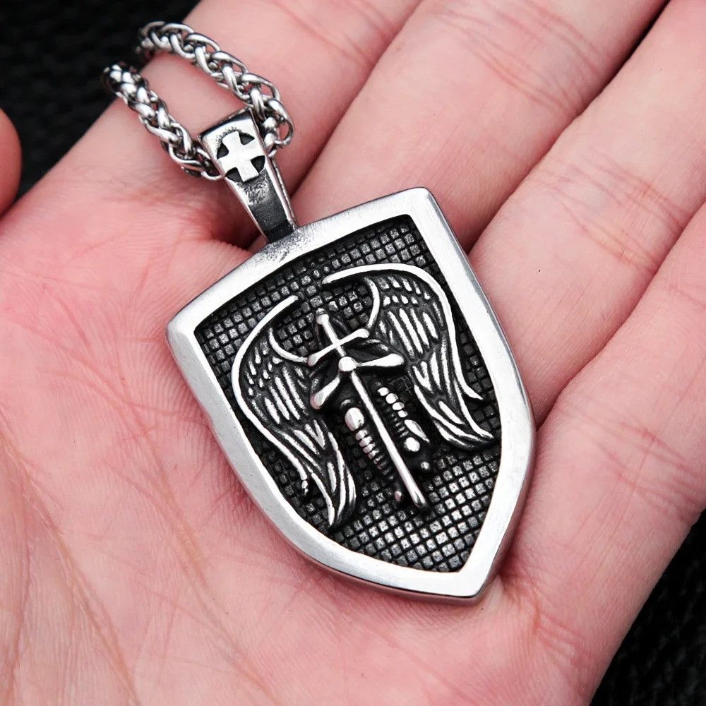 Vintage 316L Stainless Steel Archangel Necklace Size ONE SIZE - 1 Thumbnail