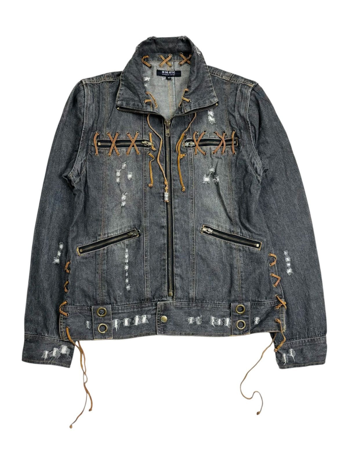 Yasuyuki Ishii 2000s In The Attic - Multilace Rider Denim Jacket Size US M / EU 48-50 / 2 - 1 Thumbnail