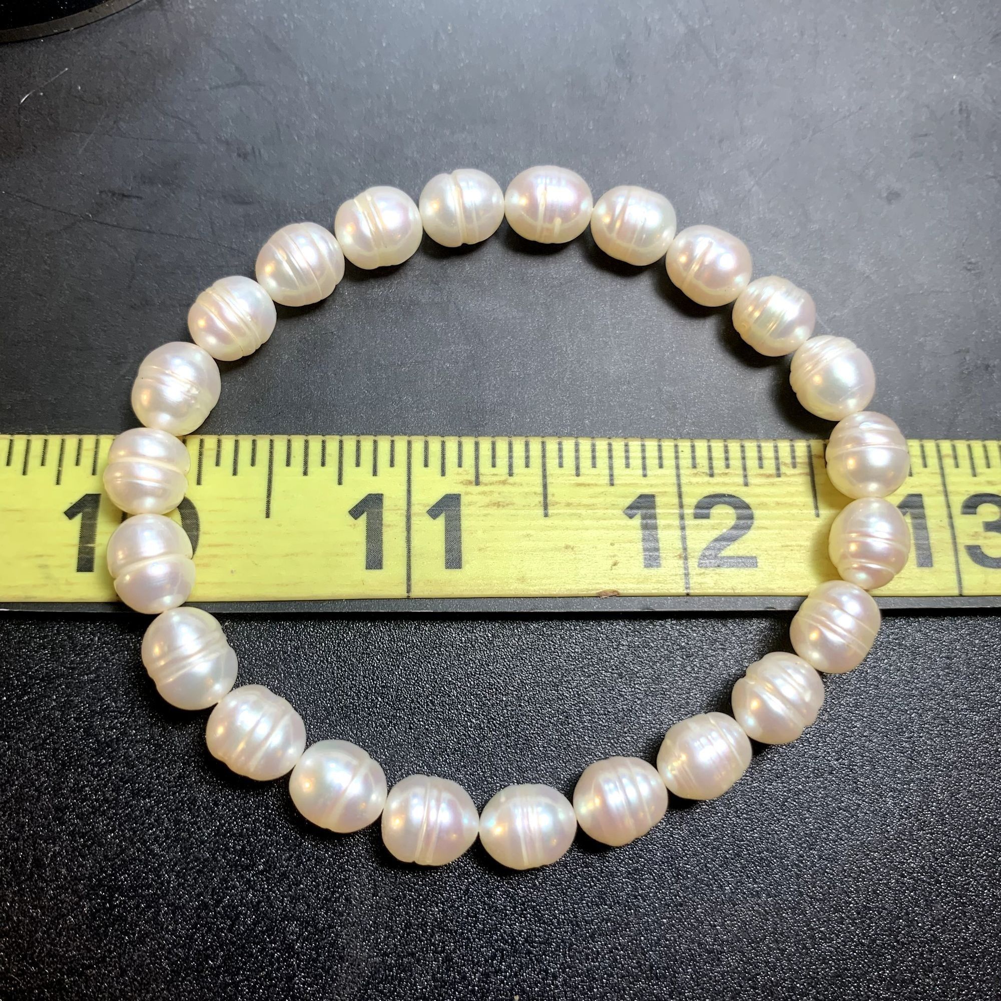 Other Cultured Freshwater Pearl Bracelet Elastic No Clasp 7mm Oval Size ONE SIZE - 6 Thumbnail