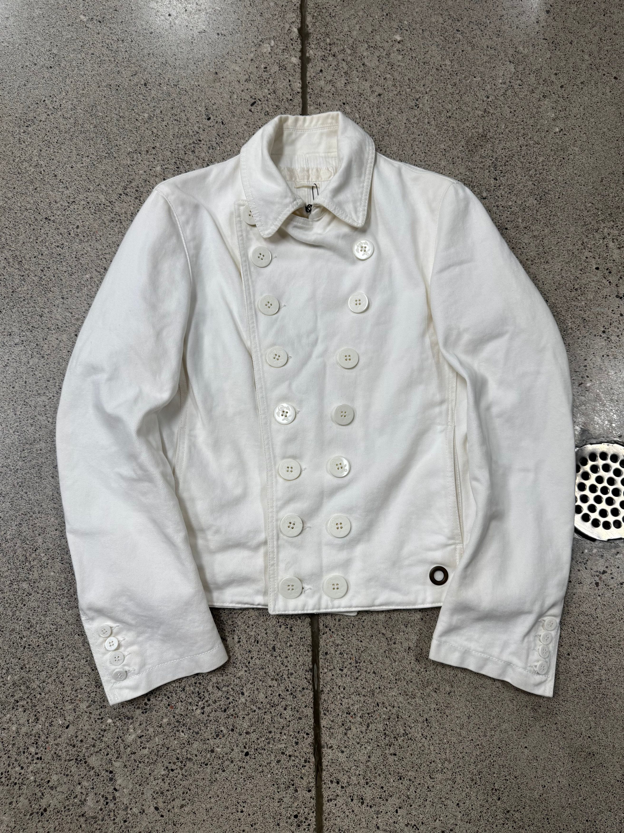 Pre-owned Alexander Mcqueen 90's  ‘grommet Hole' White Cotton Fencing Jacket